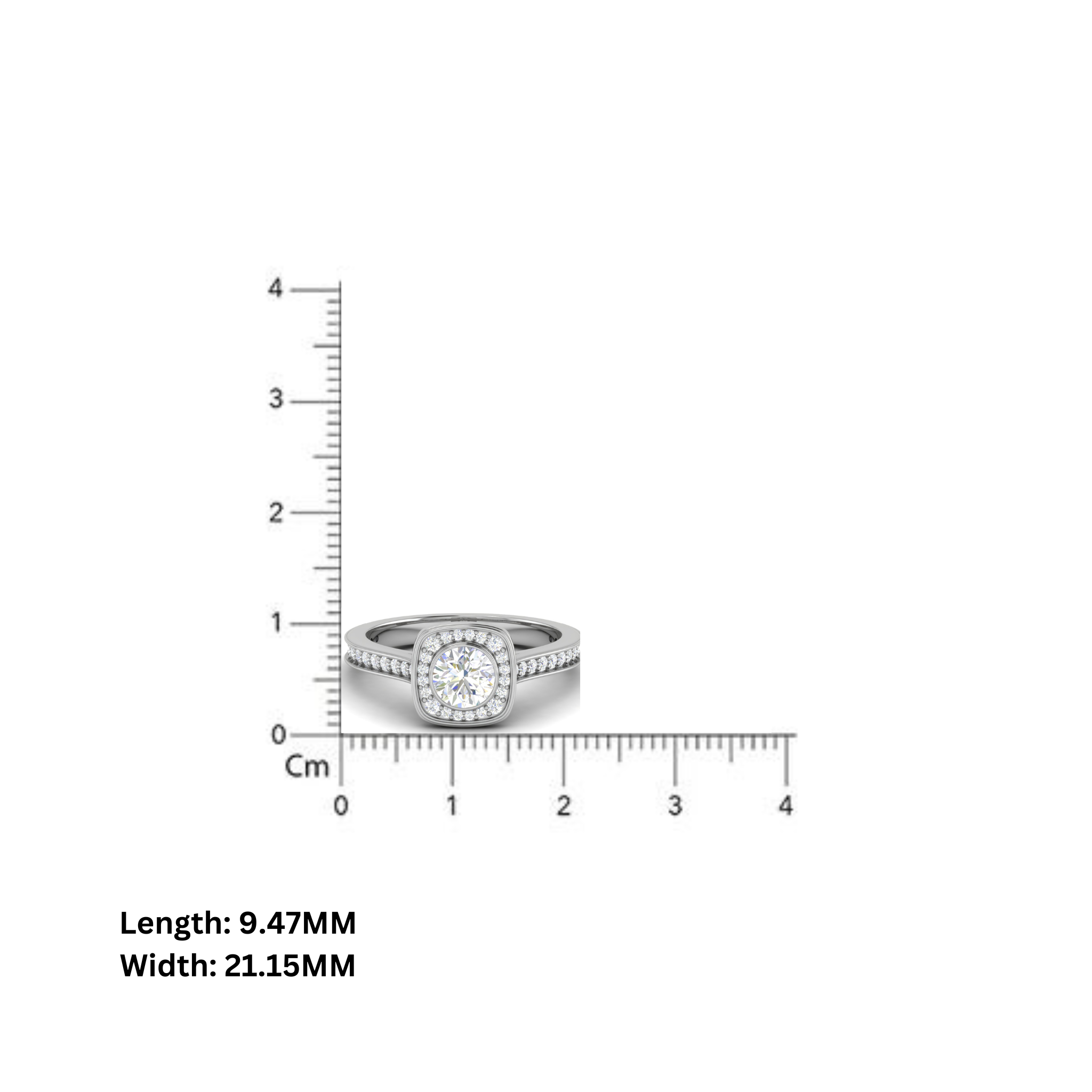 White Gold Adjustable Silver Pristine Diamond Halo Solitaire Bridal Ring For Woman
