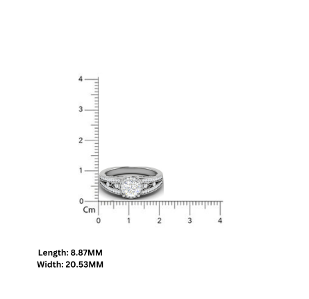 White Gold Adjustable Silver Round Halo Milgrain Floral Diamond Bridal Ring For Woman