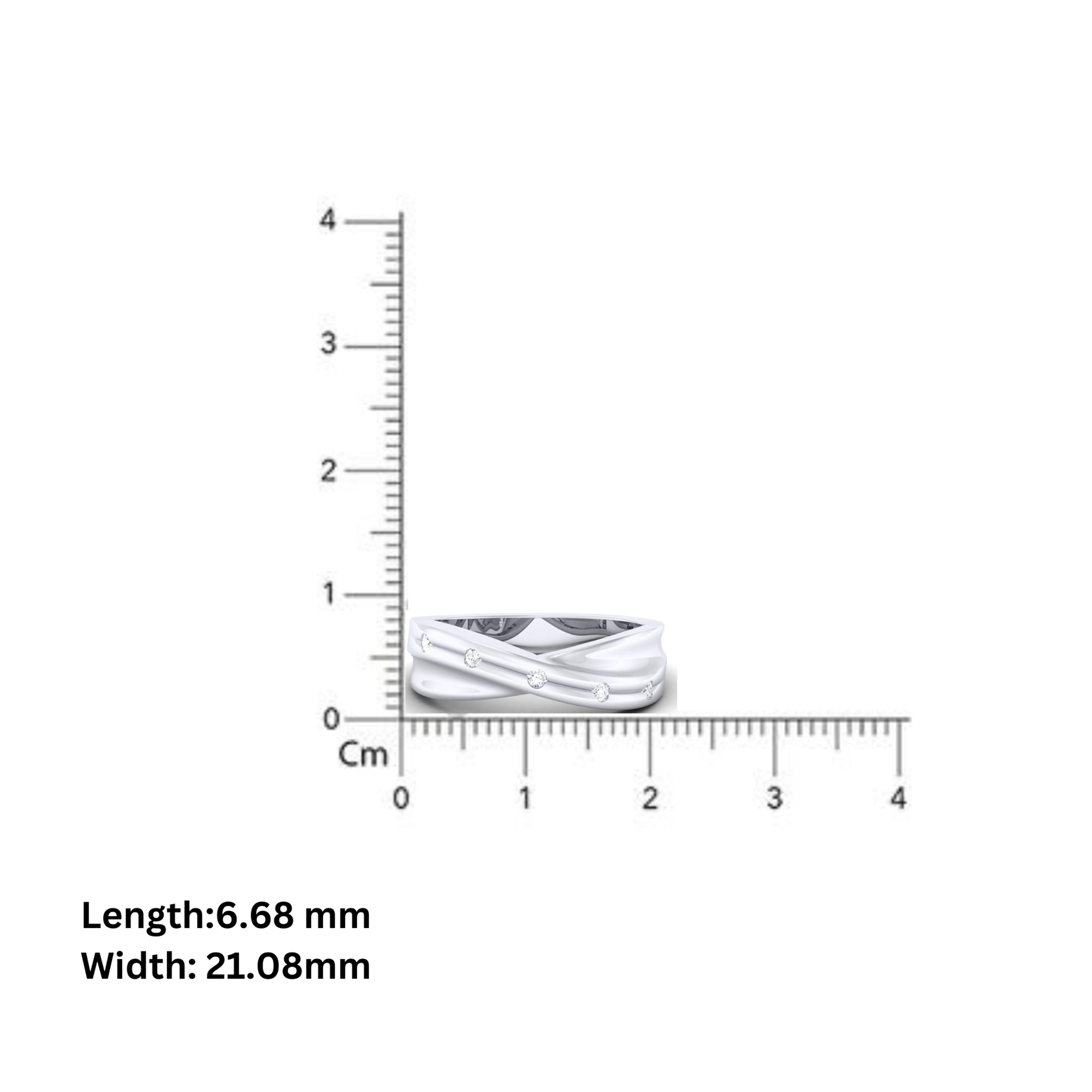 Adjustable Sleek Silver White Gold Crossover Band