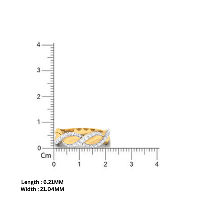 Adjustable Luxurious Silver Yellow Gold Crossover Women Band