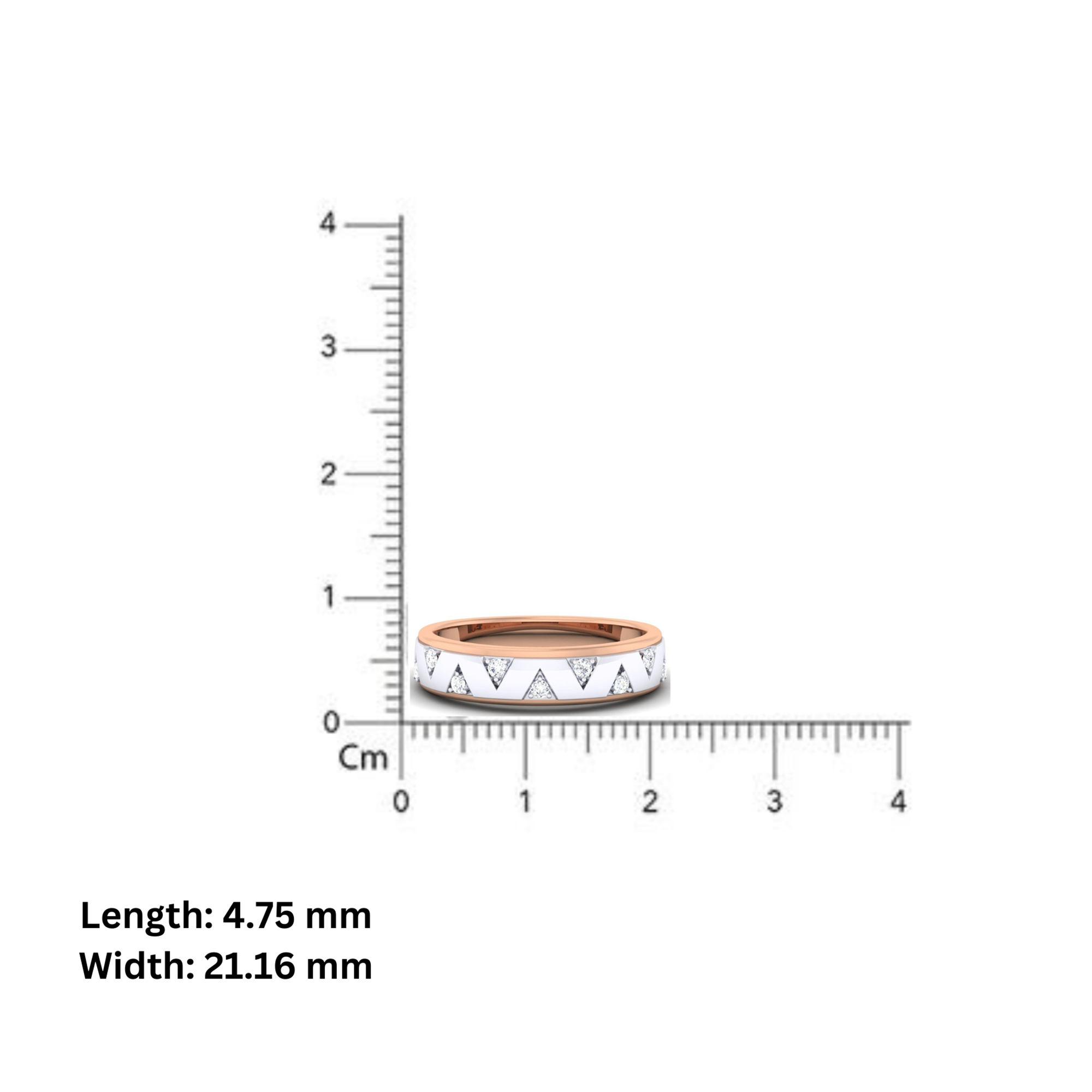 Adjustable Modern Silver Rose Gold Chevron Band