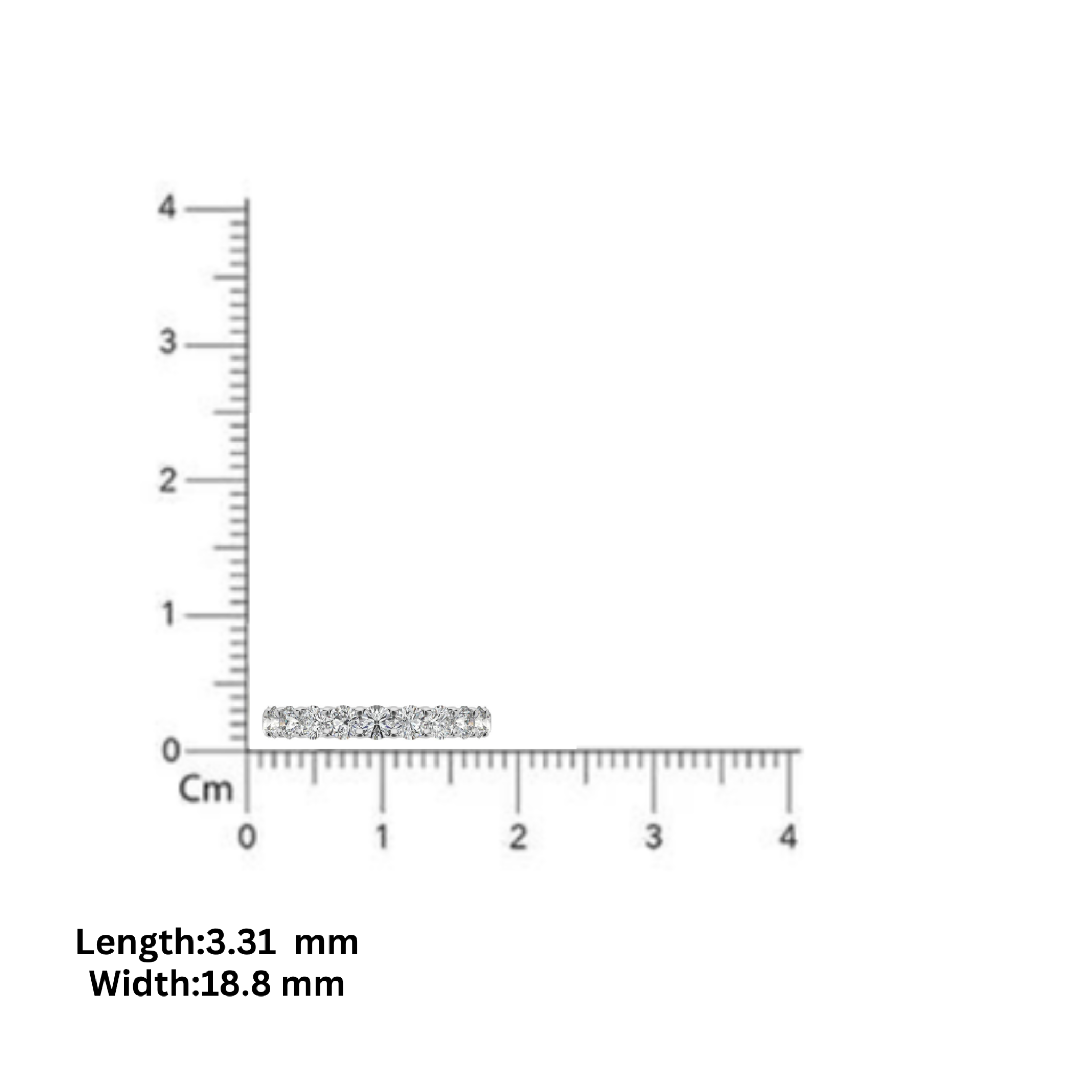 White Gold Silver Sparkling Adjustable Half Eternity Band For Woman