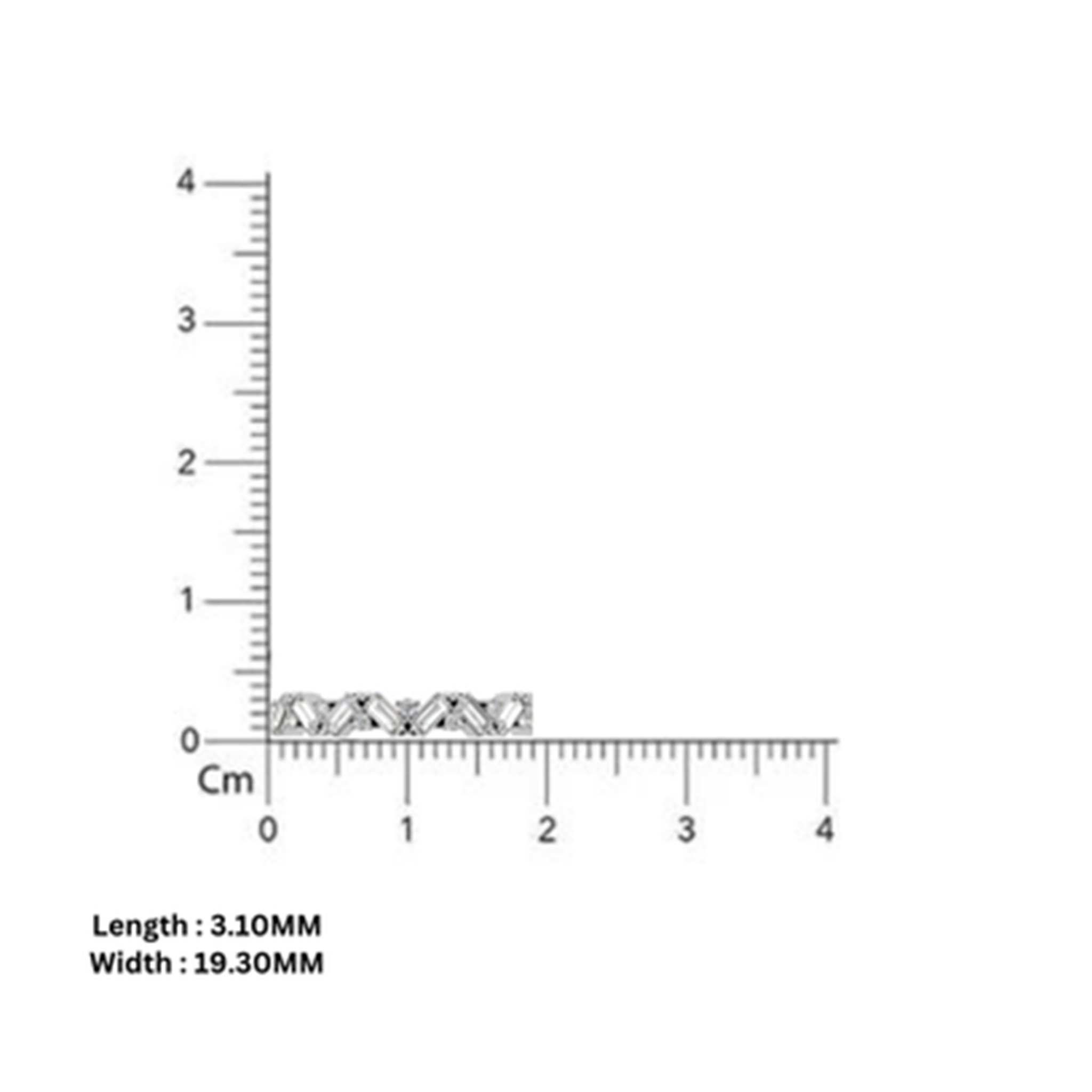 Zigzag Baguette and Round-Cut Diamond White Gold Adjustable Sterling Silver Radiant Ring For Women