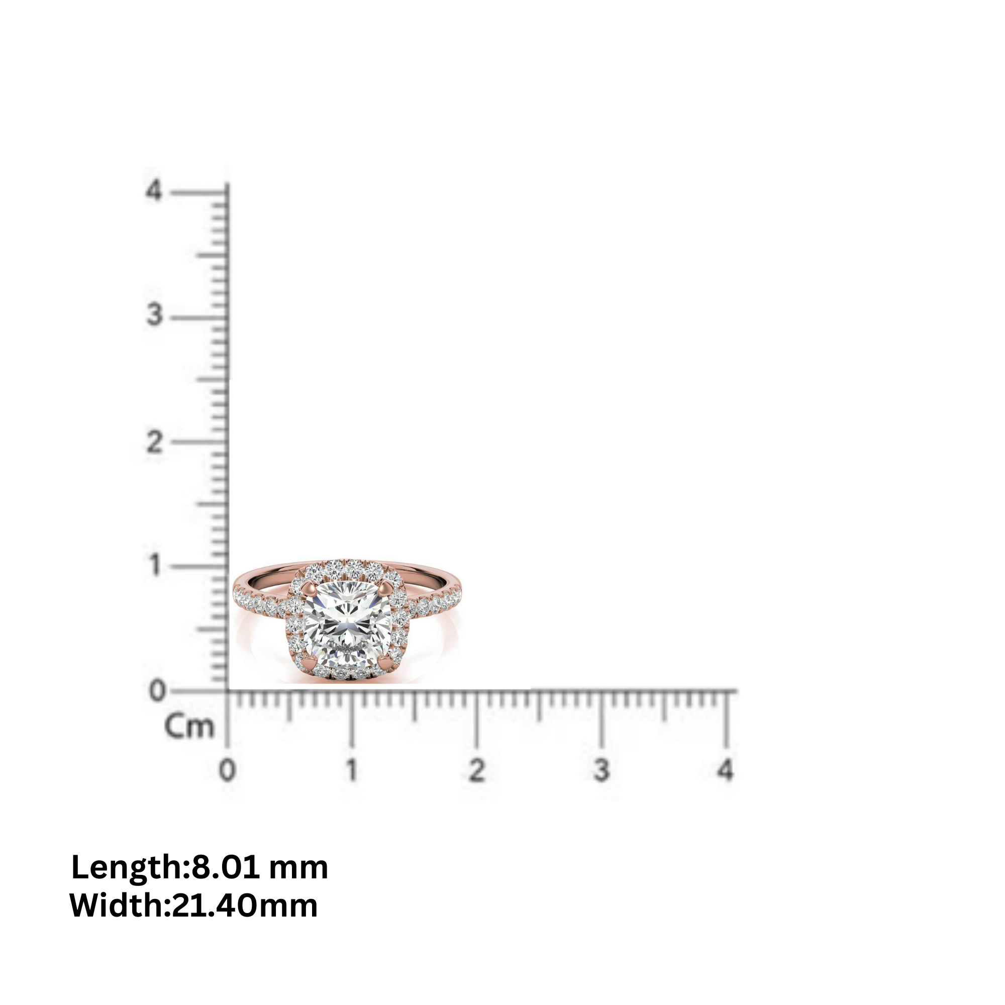 Adjustable Sterling Silver classic Yellow Gold Cushion Cut Solitaire Halo Ring For Women