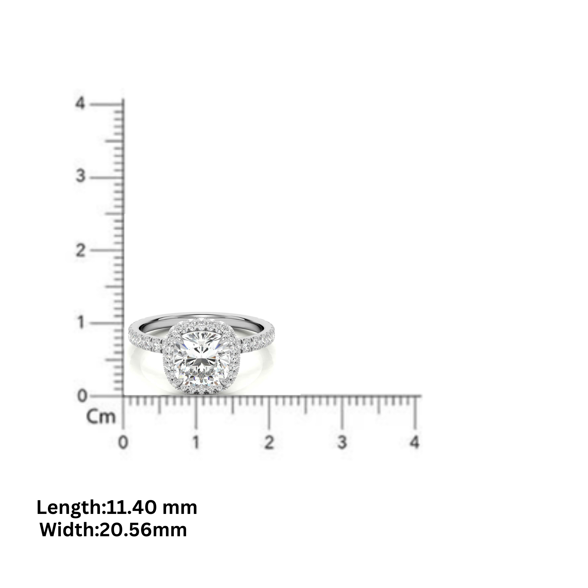 Adjustable Sterling Silver Chic Yellow Gold Cushion-Cut Halo Diamond Engagement Ring For Women