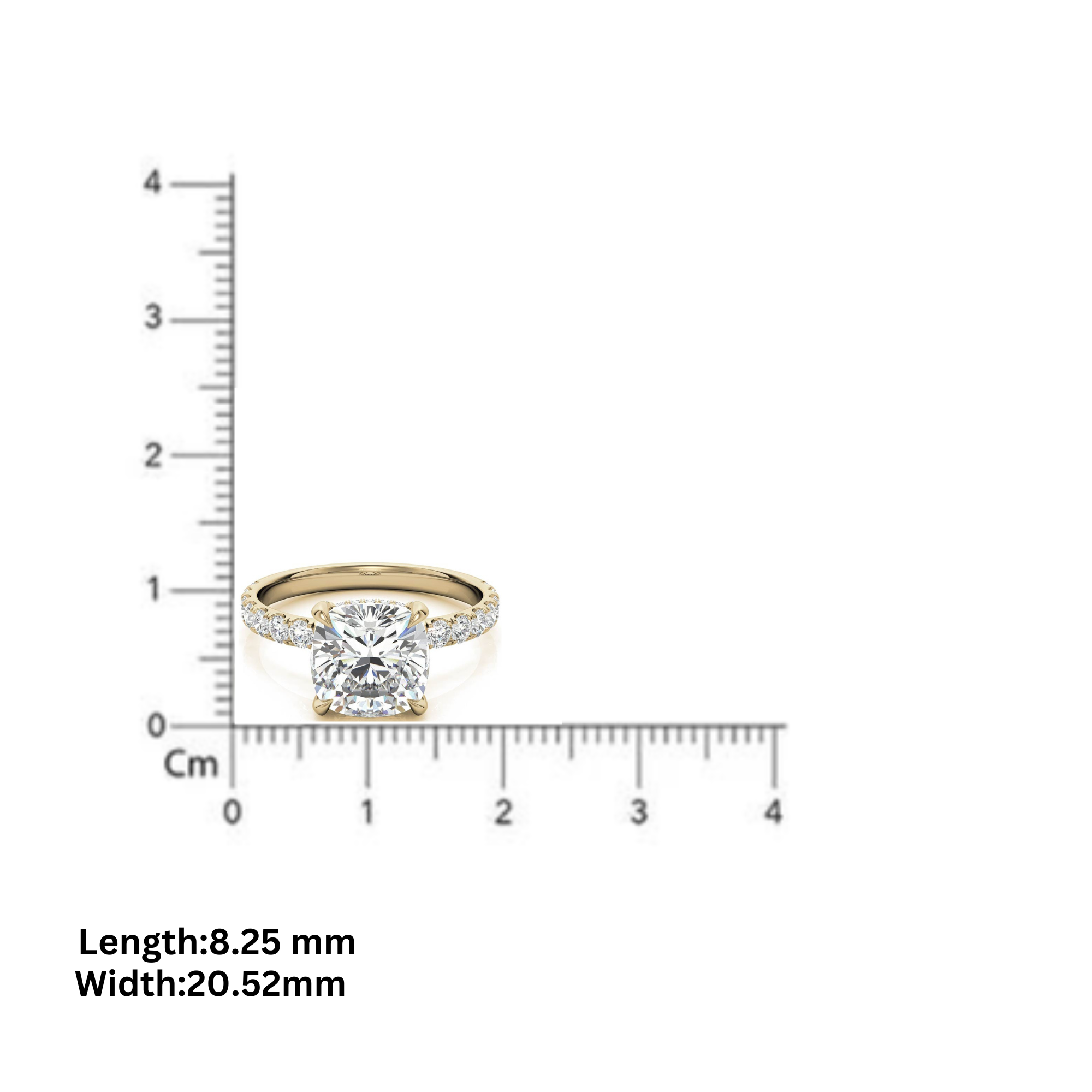 Adjustable Sterling Silver Classic Yellow Gold Halo Cushion Ring For Women