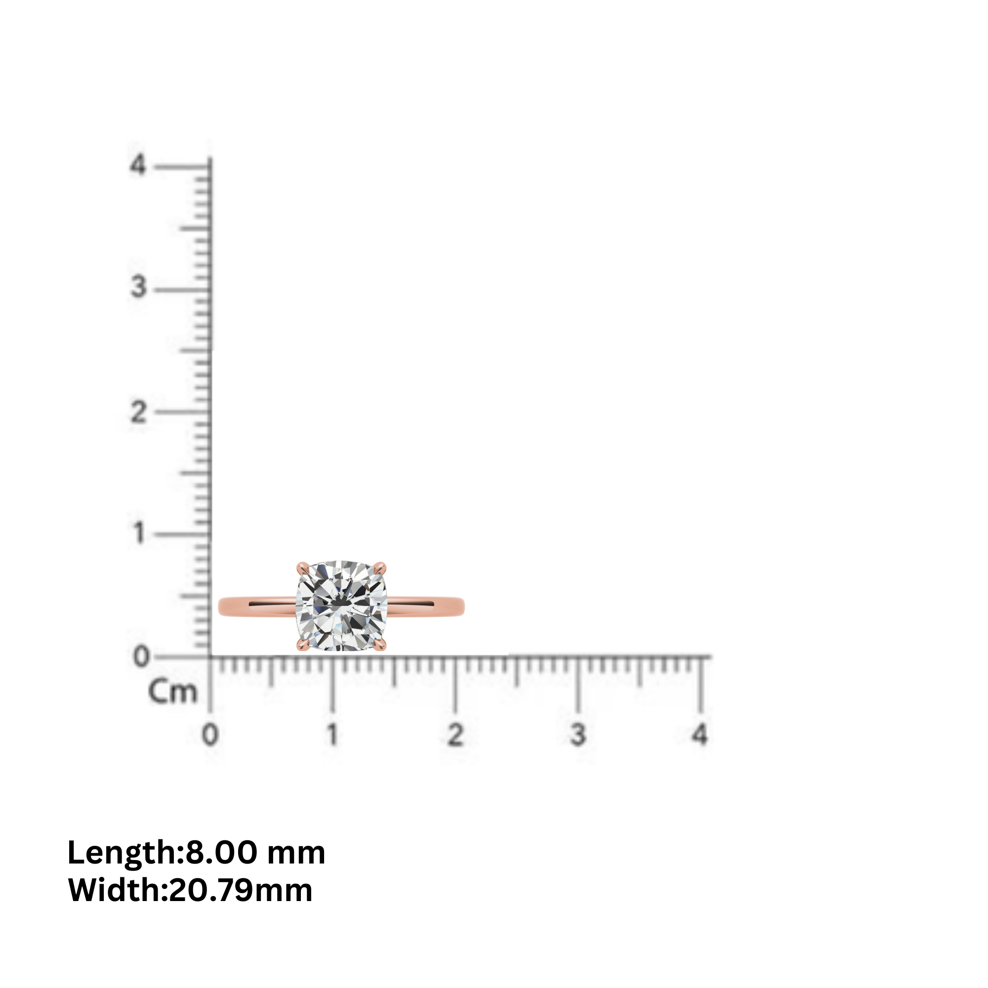 Cushion-Cut White Gold Adjustable Sterling Silver Elegant Solitaire Ring For Women