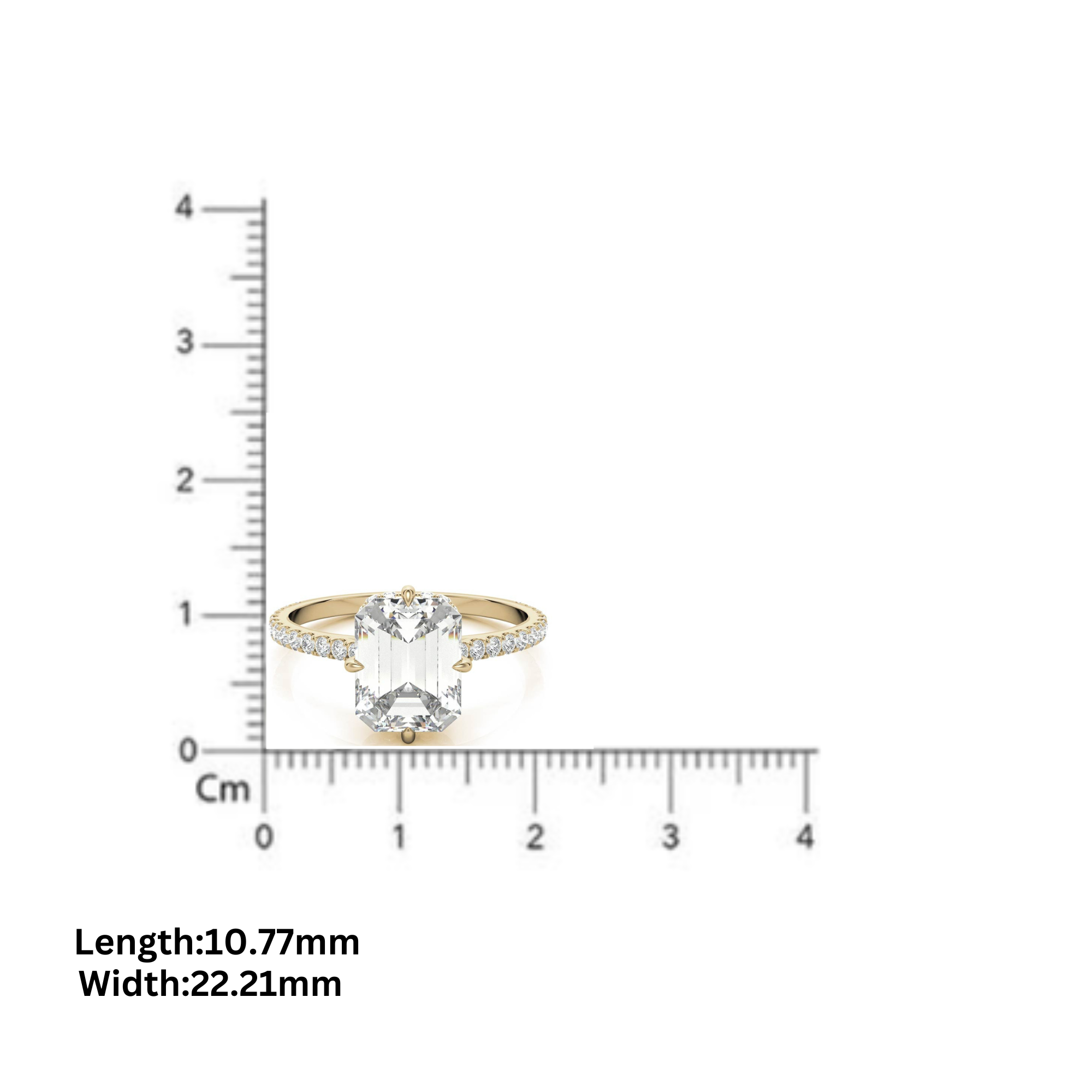 Adjustable Engagement Sterling Silver Yellow Gold Emerald Cut Ring For Woman