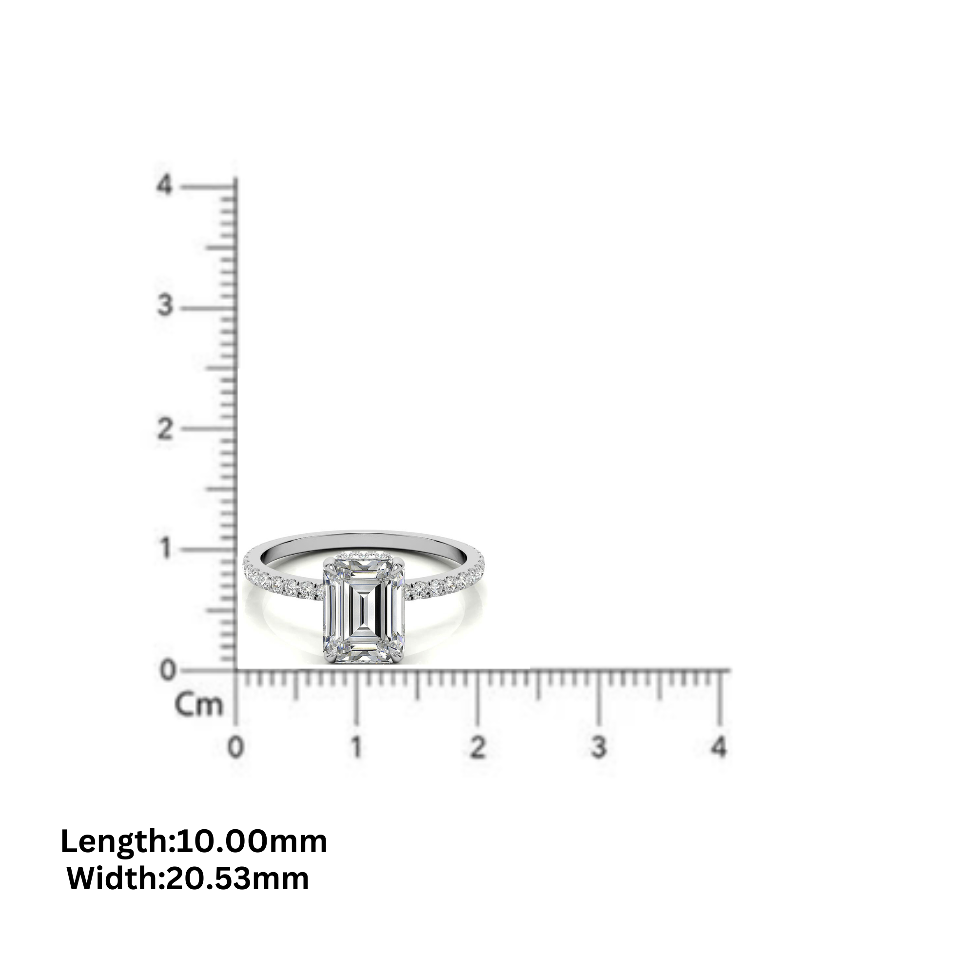 Emerald Cut Yellow Gold Adjustable Sterling Silver Pave Ring - Perfect for Engagement