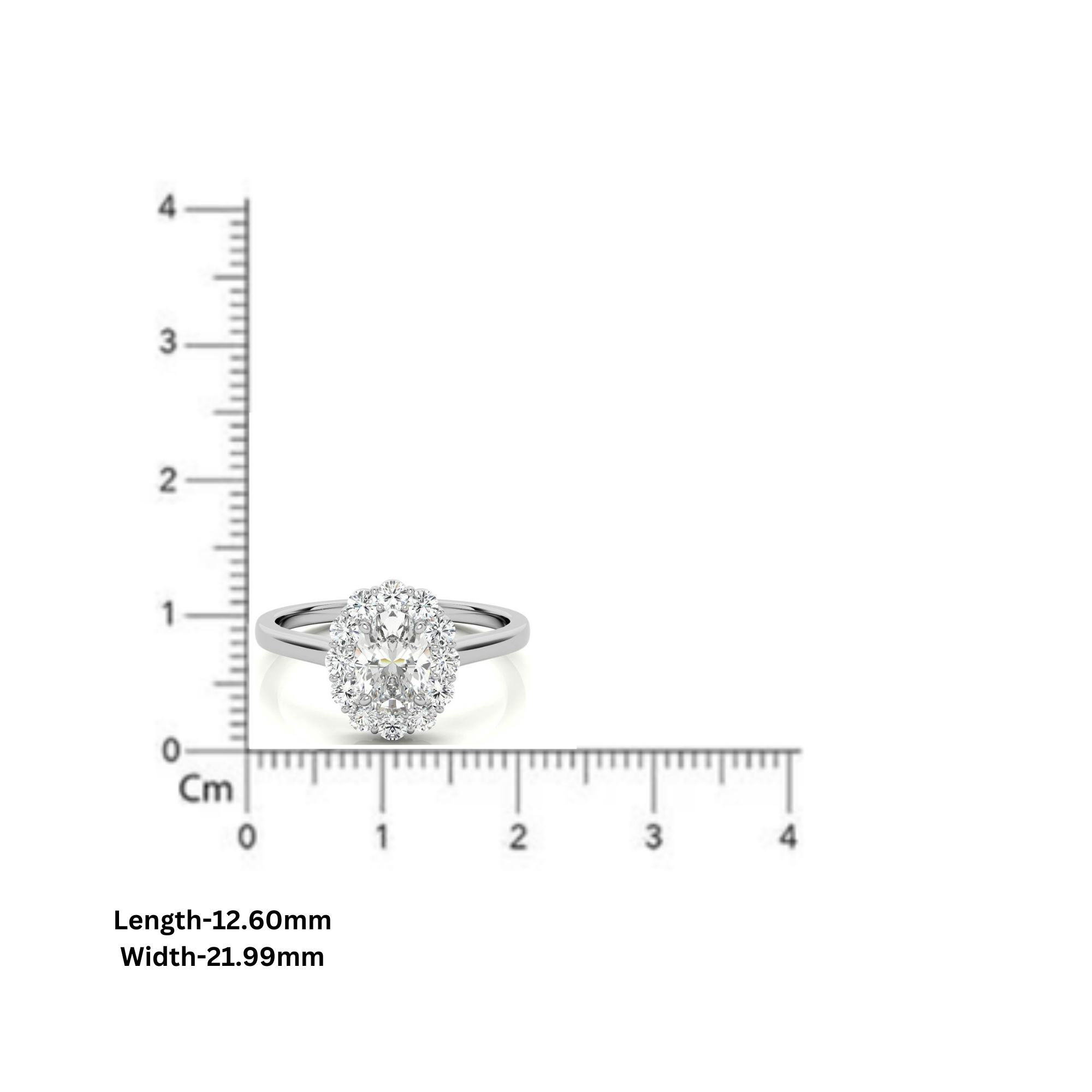 Stunning Adjustable Sterling Silver Oval Halo Cluster Ring - White Gold Plated Elegance for Any Occasion!