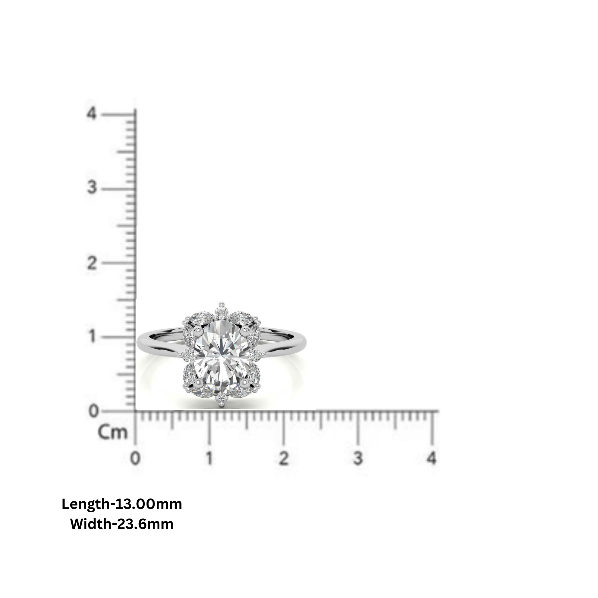 Silver Radiant Halo Ring