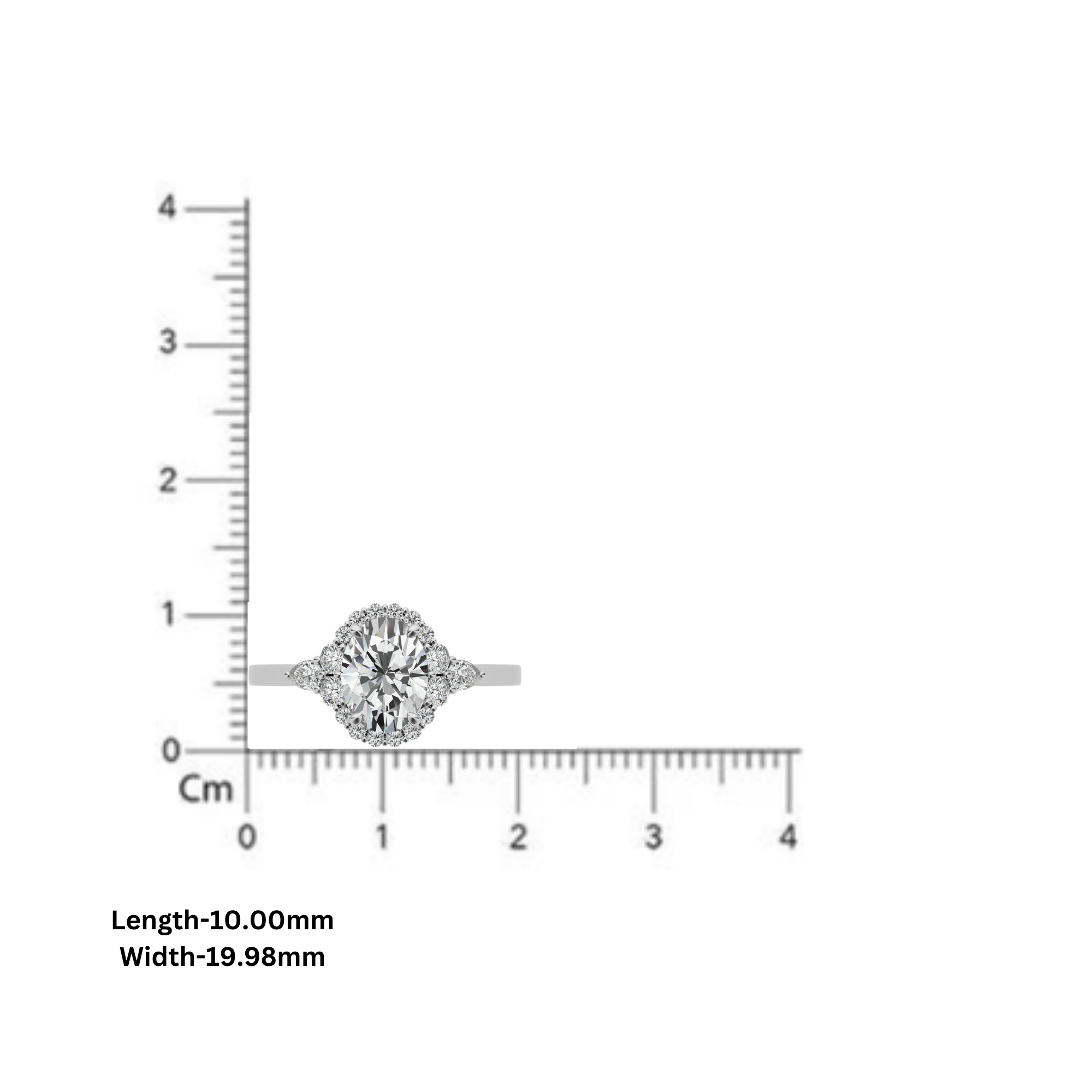 Silver Oval Shine Halo Ring
