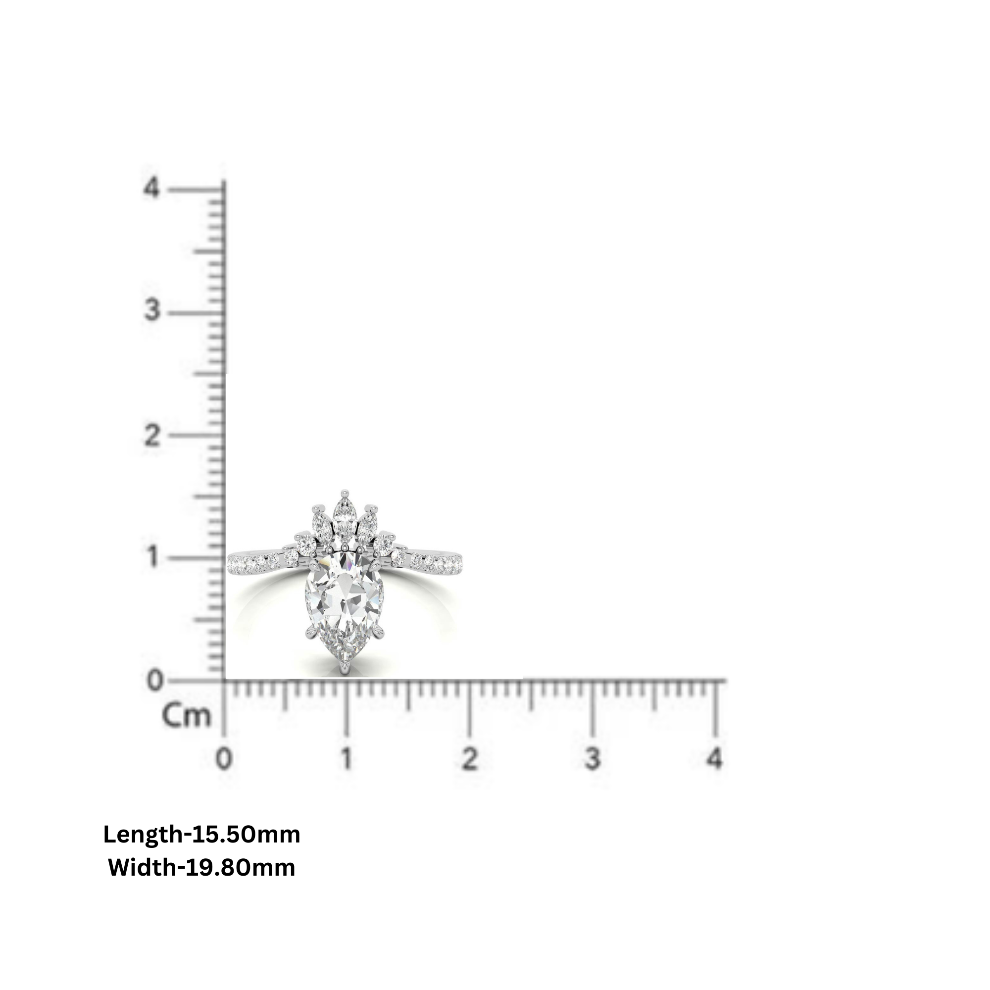 Sparkling Petal Crown Ring