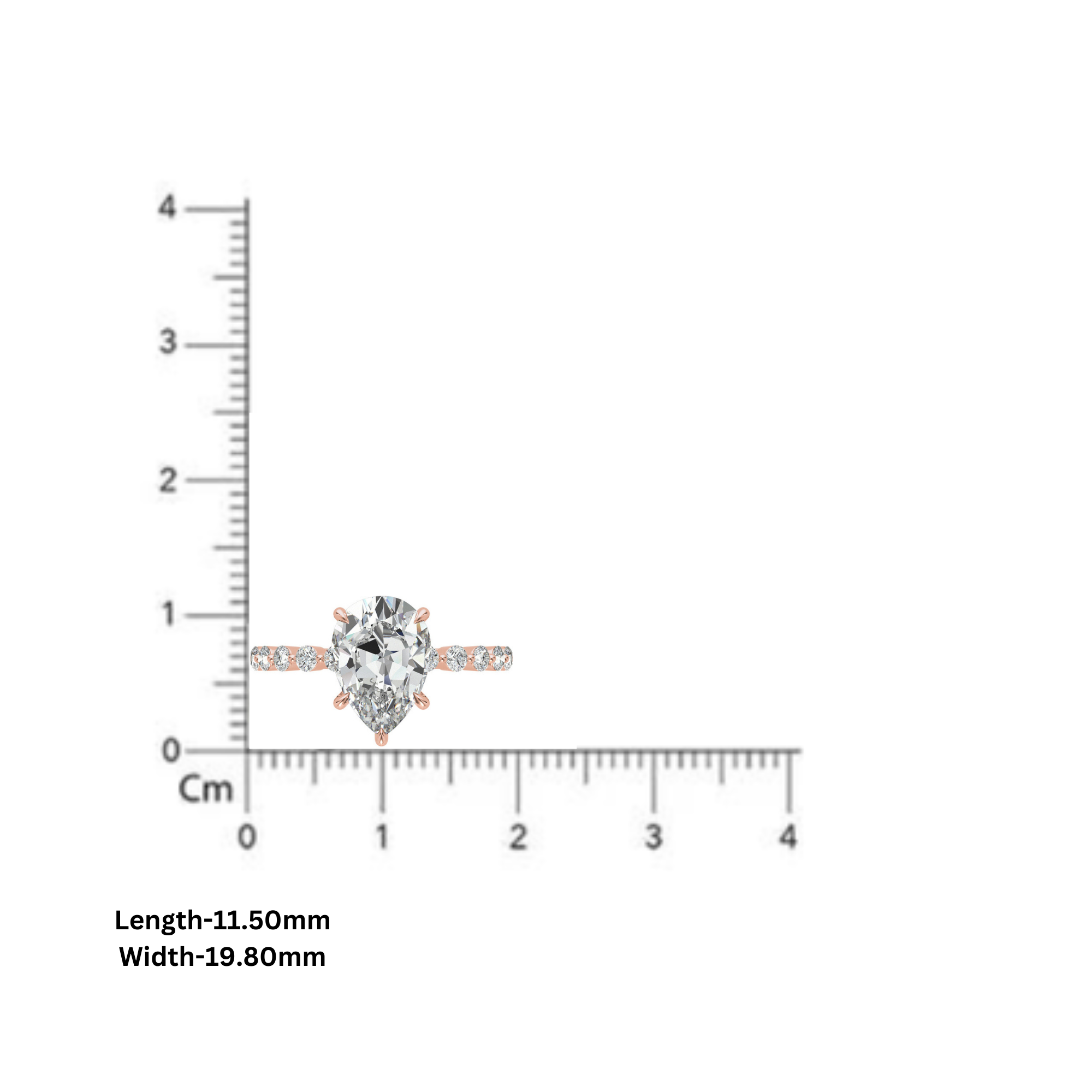 Silver Pear Cut Ring