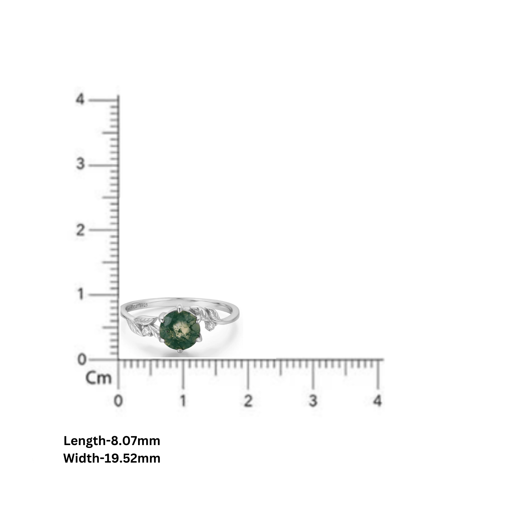 Moss Agate Elegance Adjustable Ring