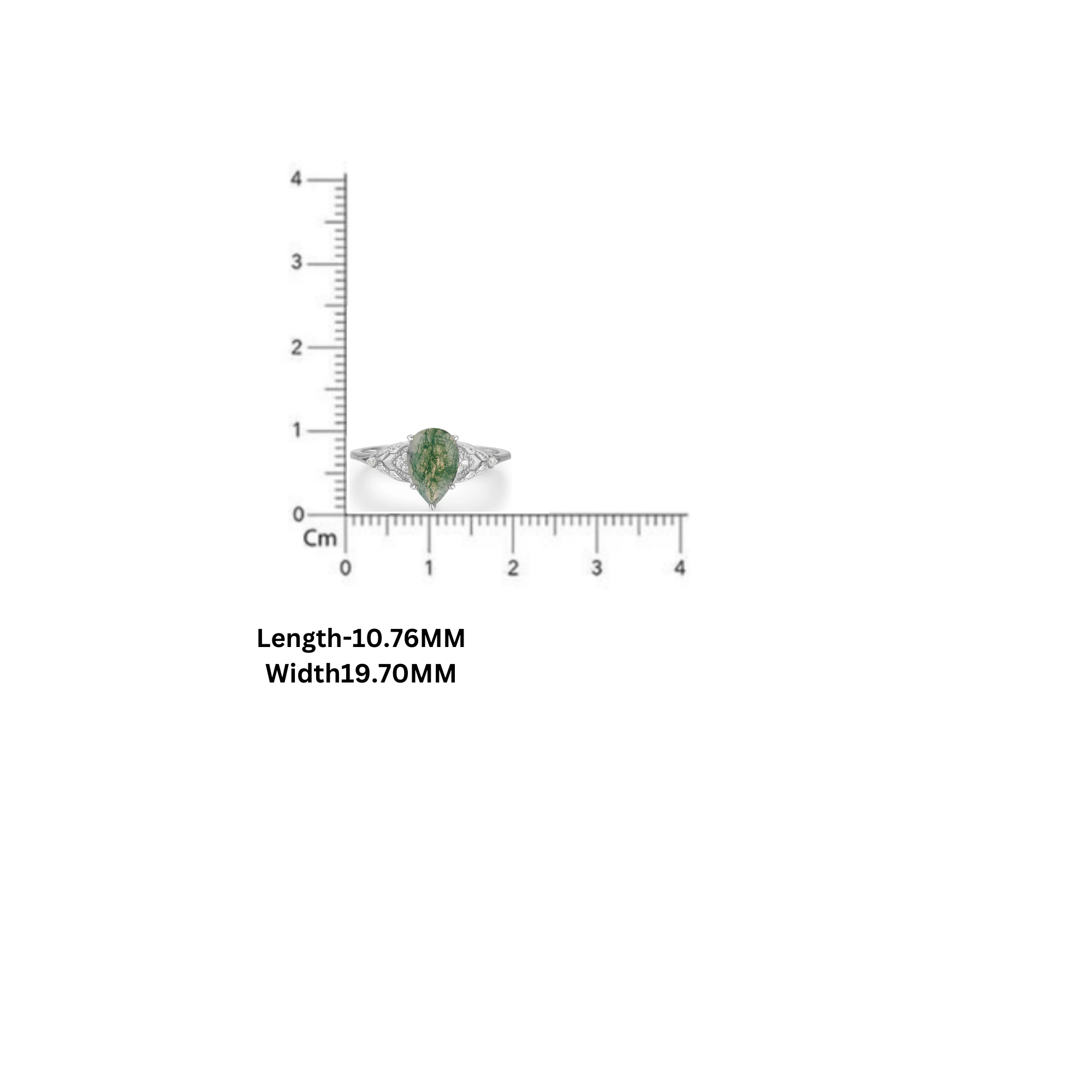 Pear Moss Agate Adjustable Ring