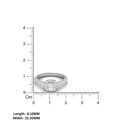 Solitaire White Gold Adjustable Silver Elegant Ring For Women