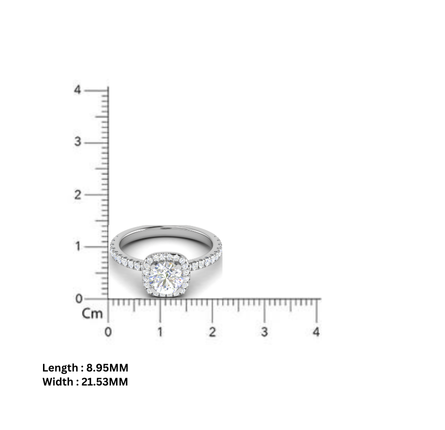 Solitaire White Gold Adjustable Silver Dazzling Ring For Women