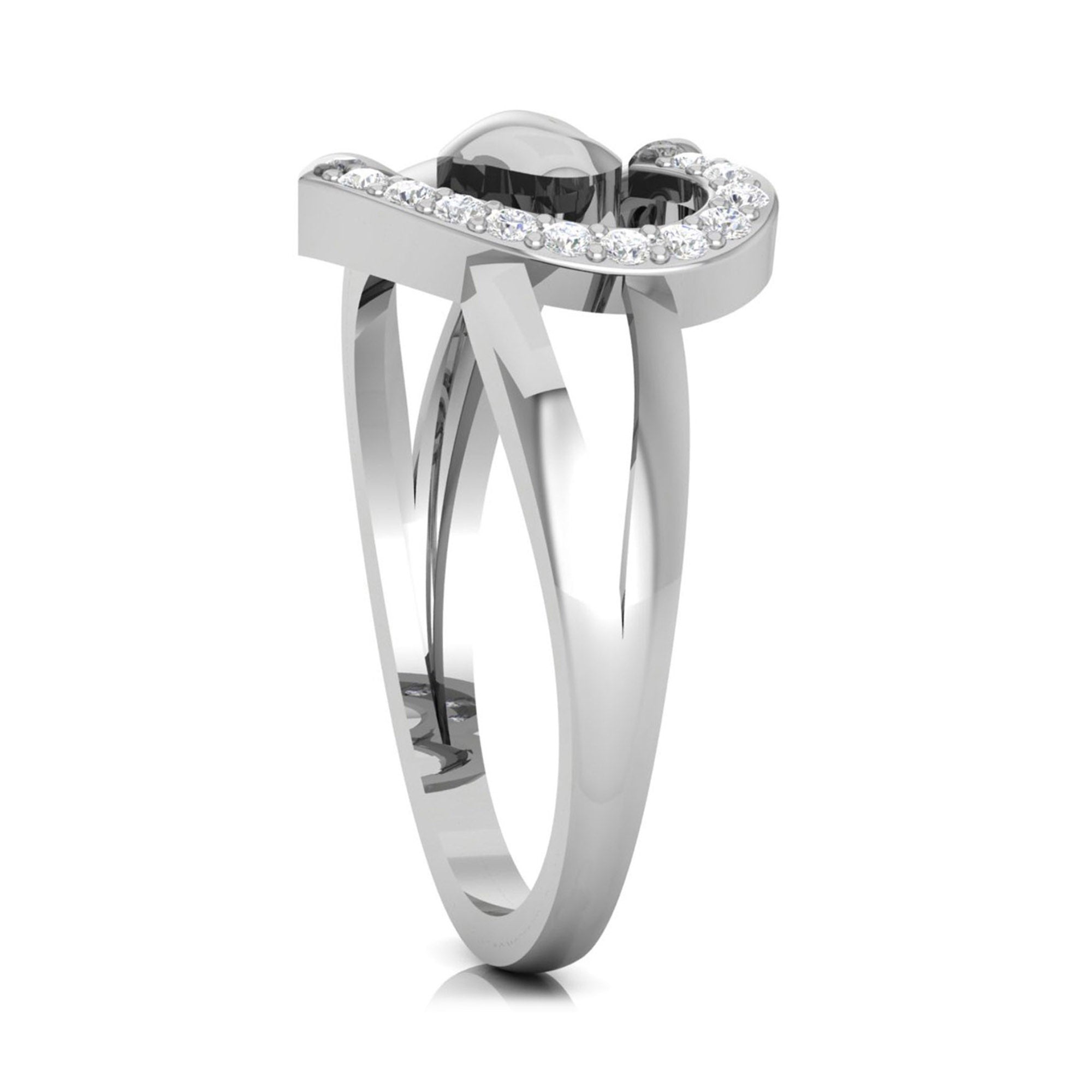Sterling Silver Overlapping Heart Ring