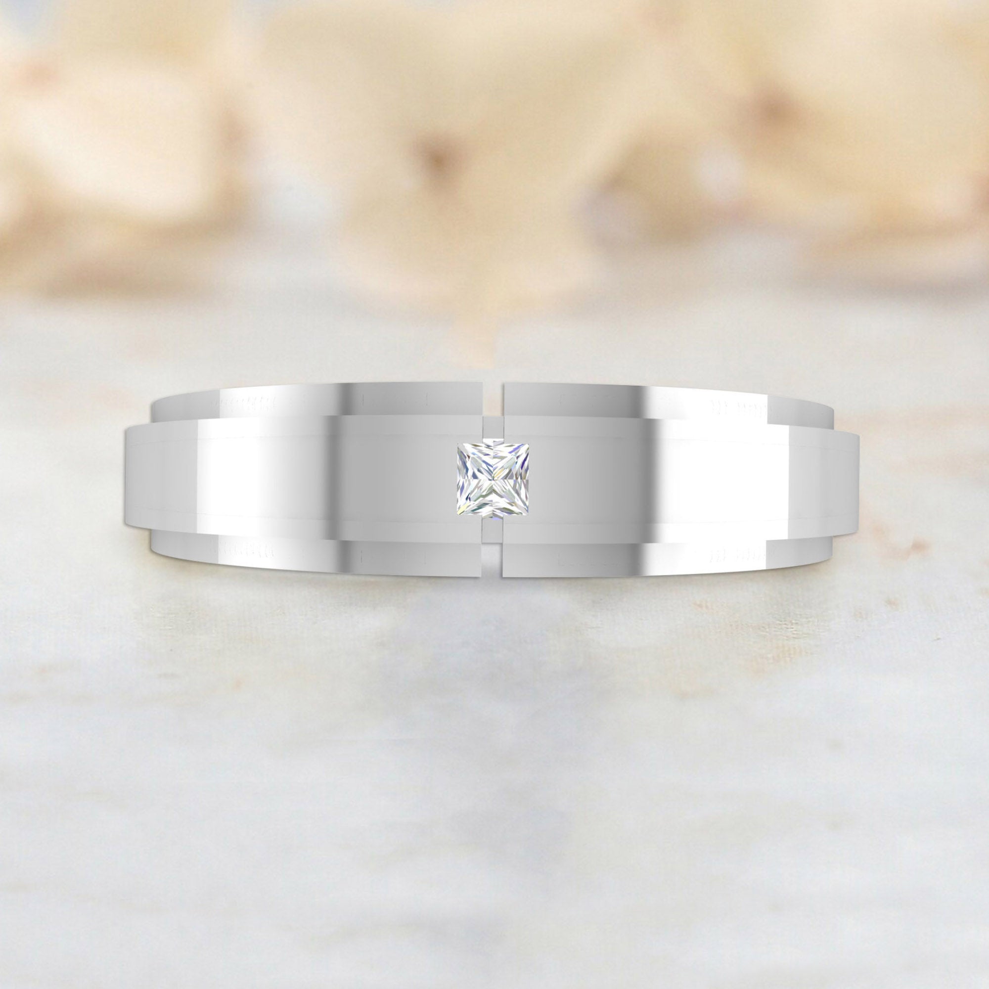 White Gold Couple Band