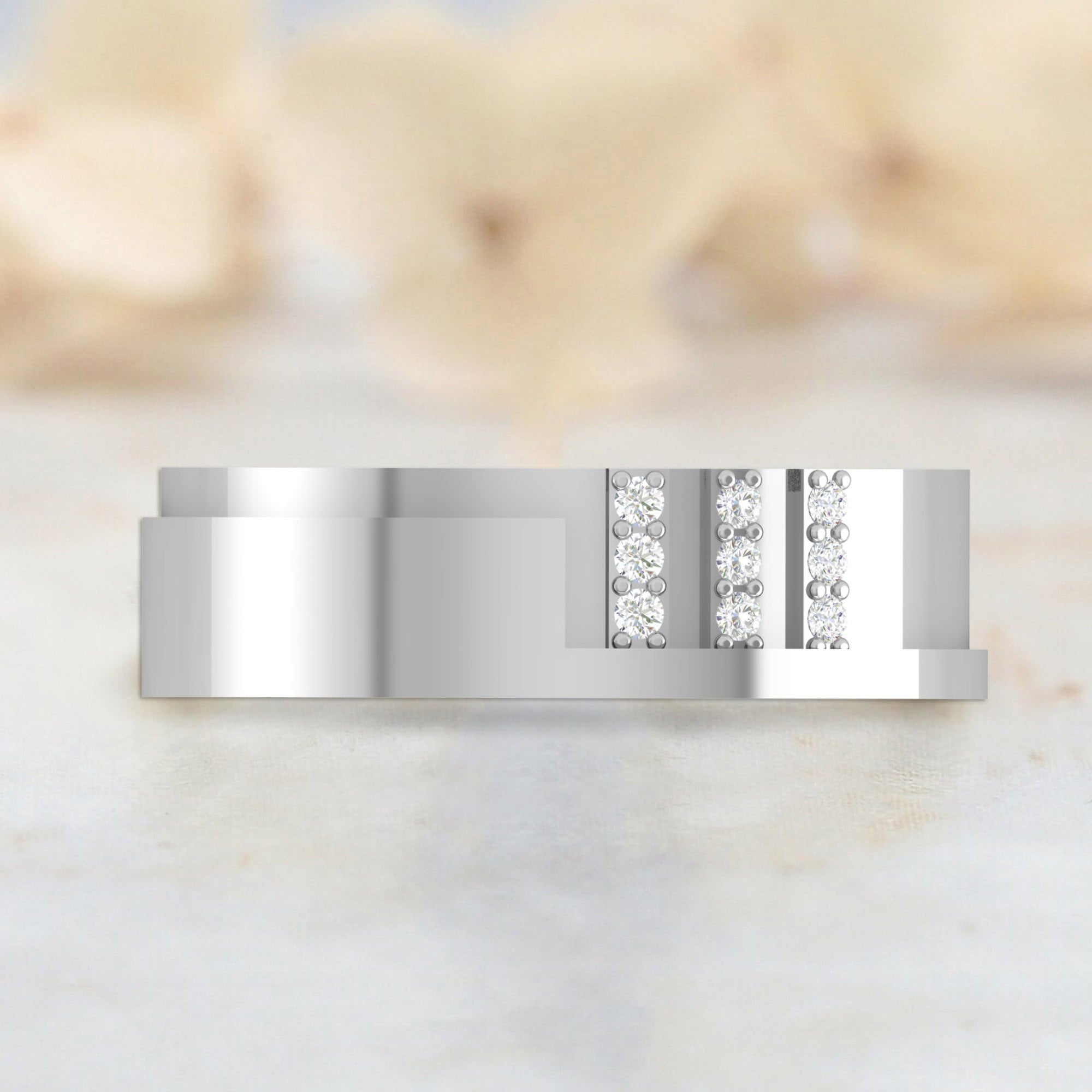 Elegent White Gold Couple Band