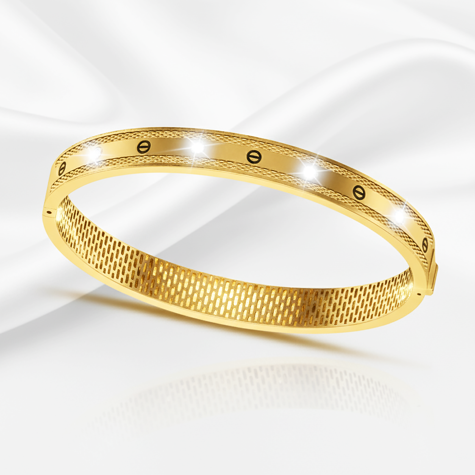 Elegant Textured Gold Kada