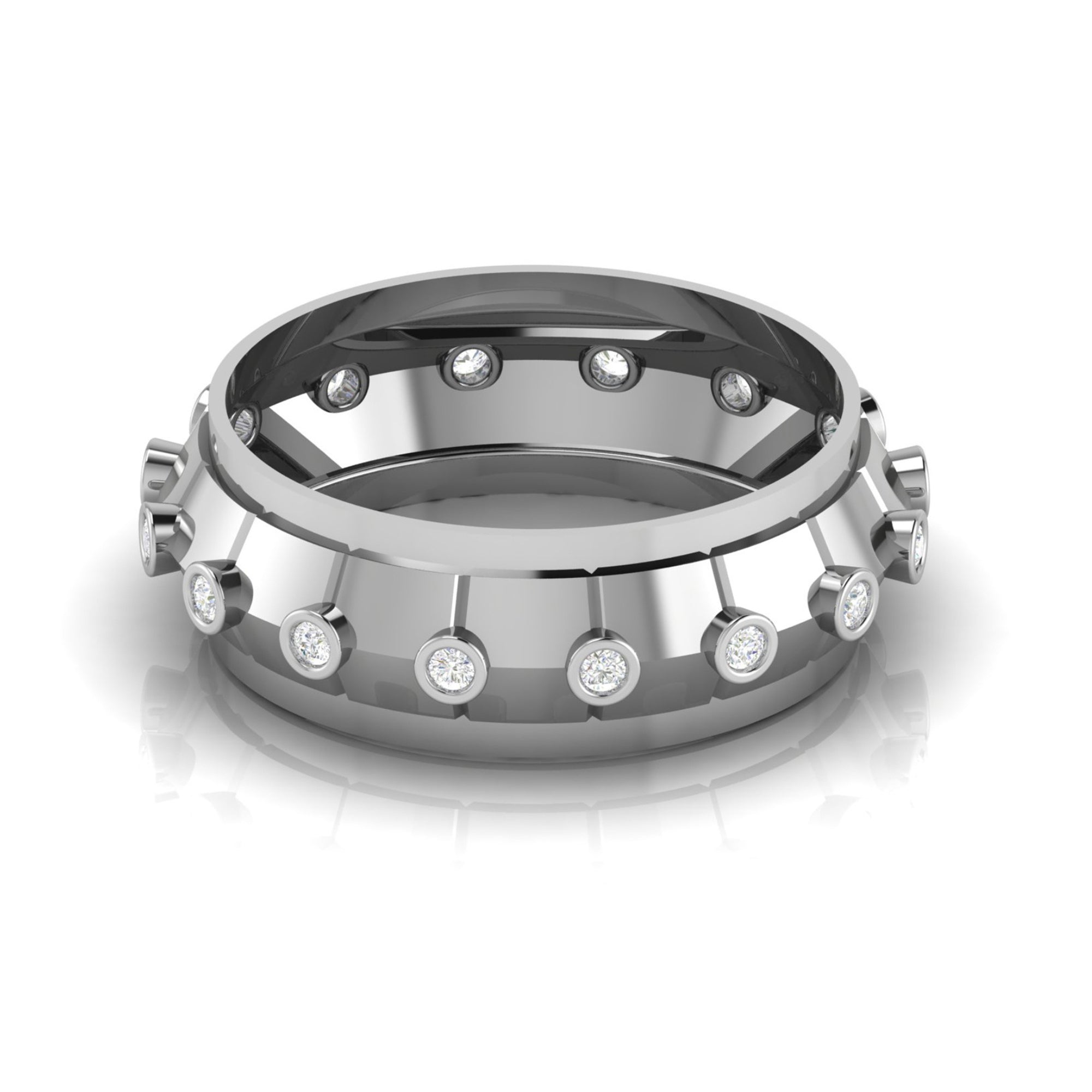 Matching White Gold Band for Couples