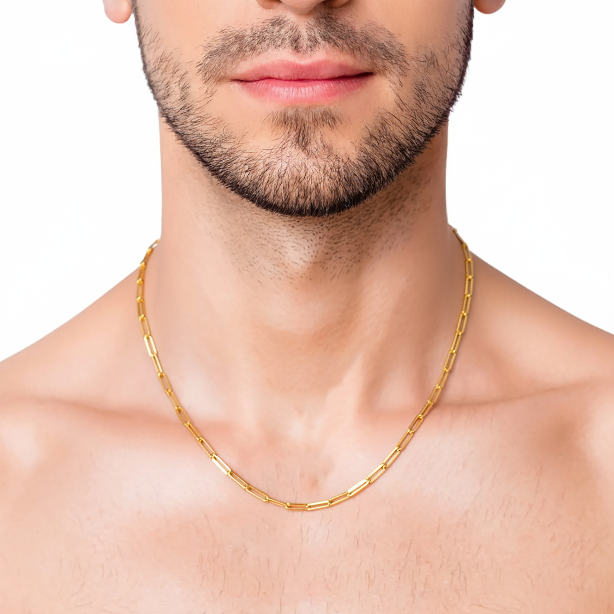 Men’s Box Link Chain with Yellow Gold Plating