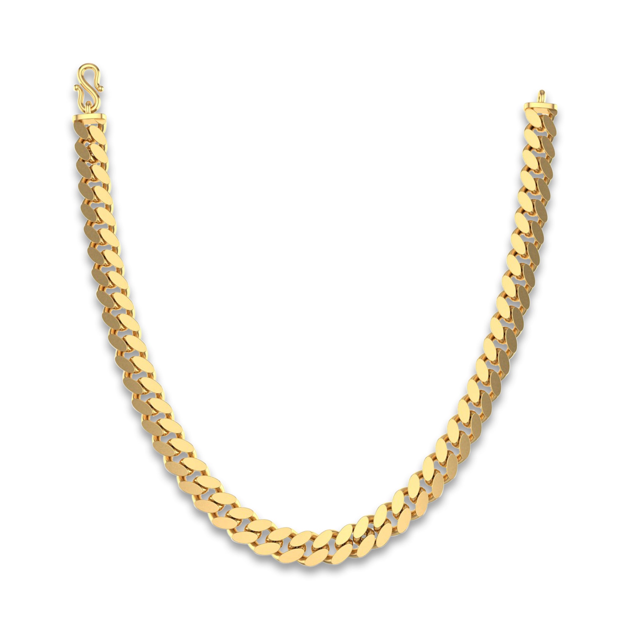 Yellow Gold Plated Cuban Link Chain for Men