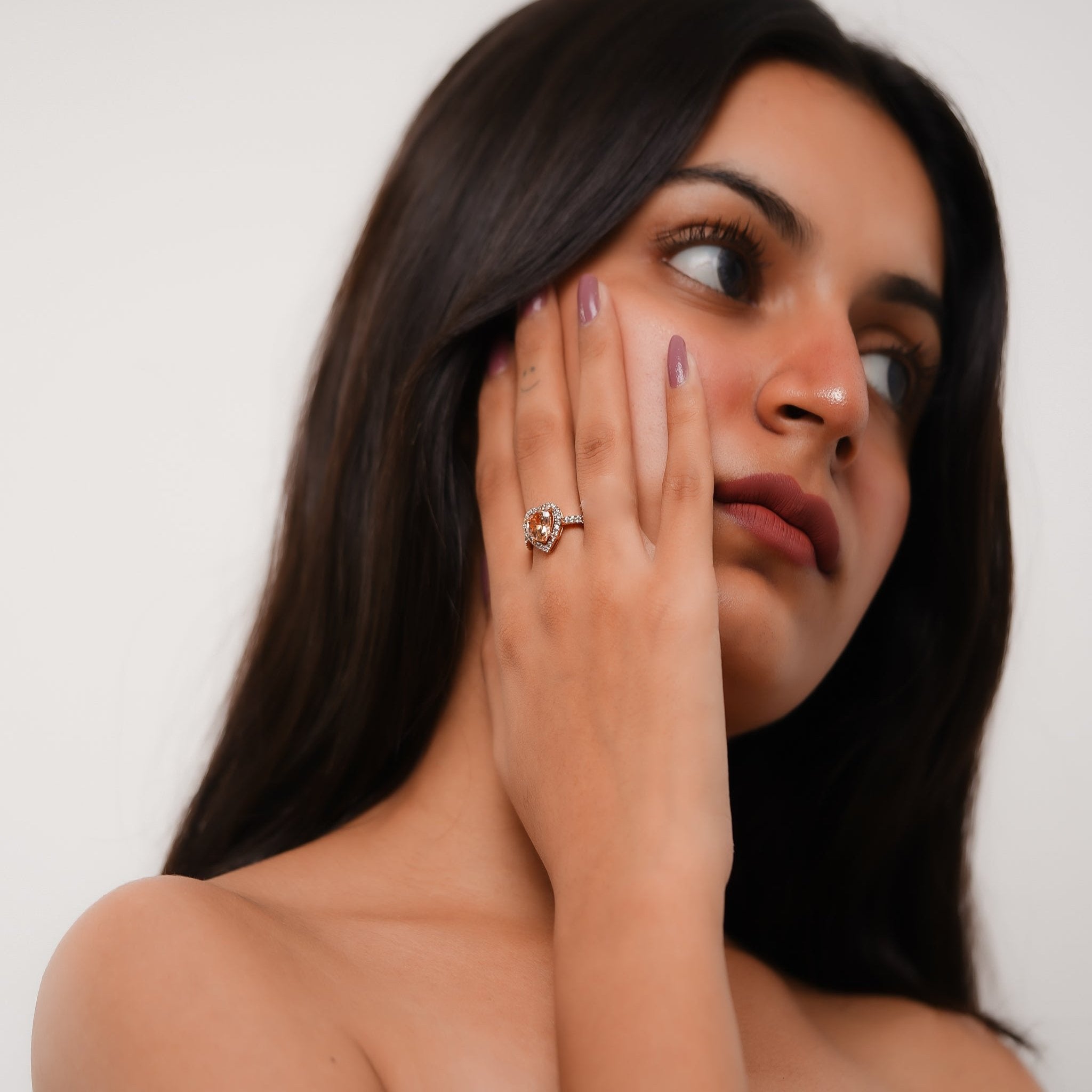 Yellow Gold Brown Heart Ring