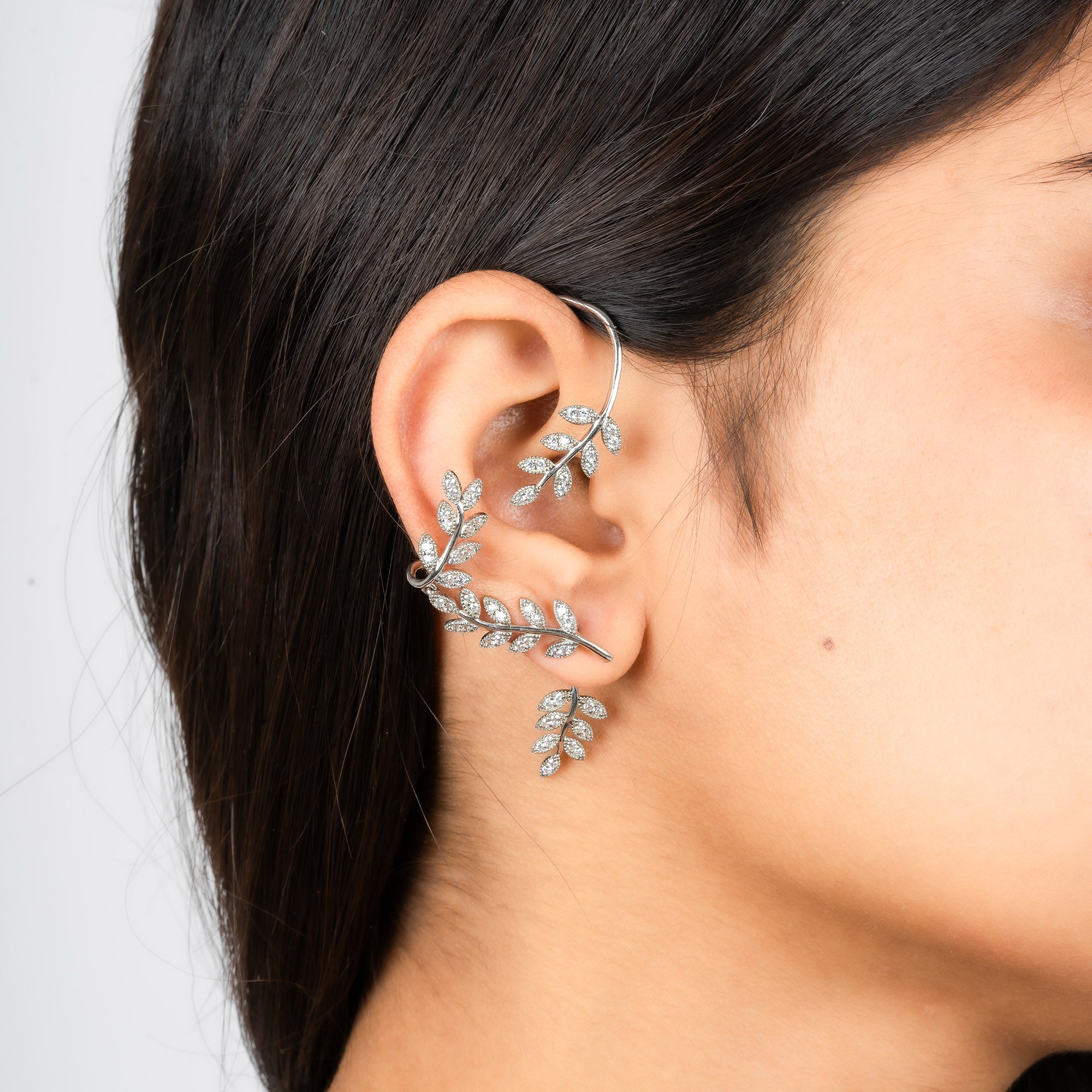 Sterling Silver Leaf Earrings