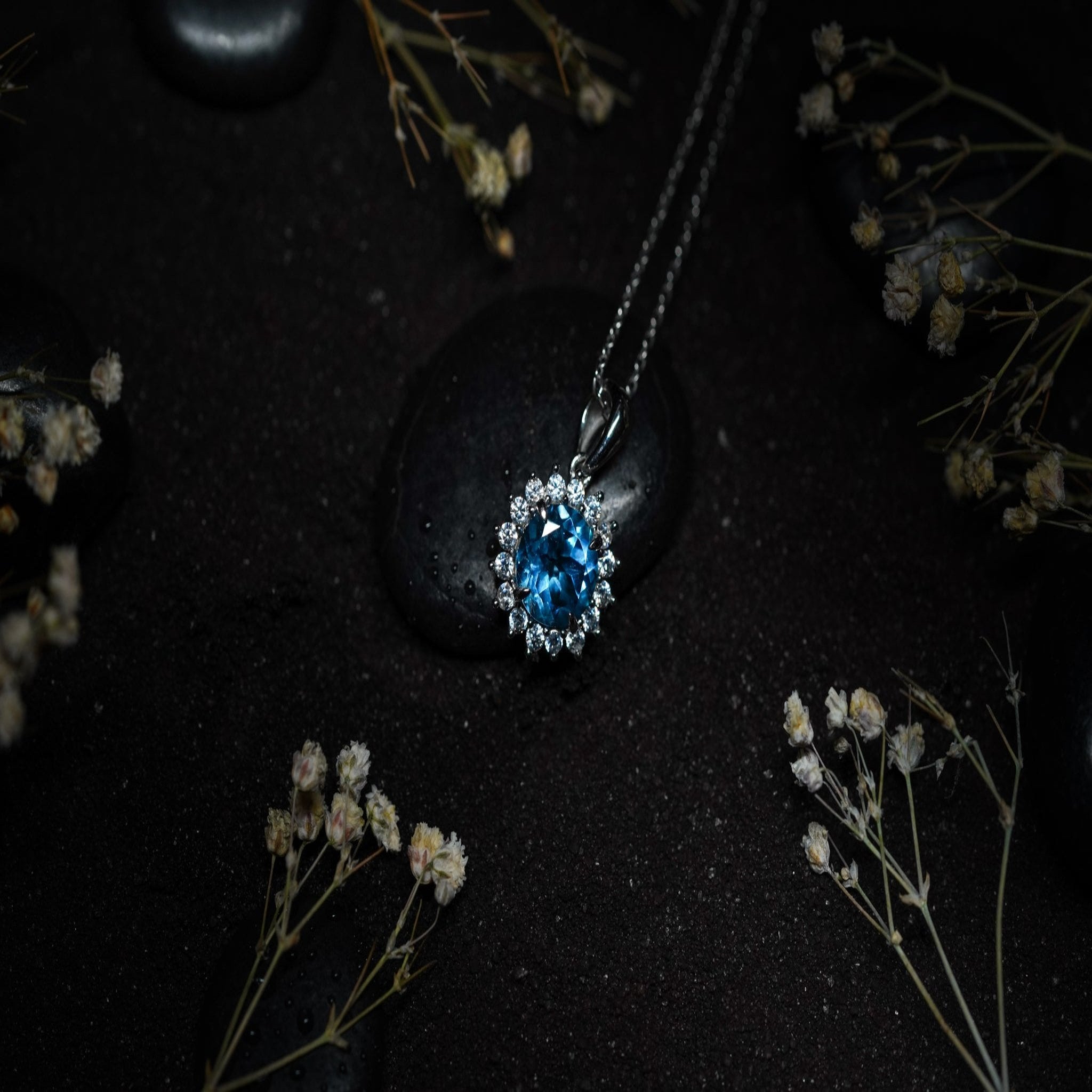 Sterling Silver Blue Topaz Pendant