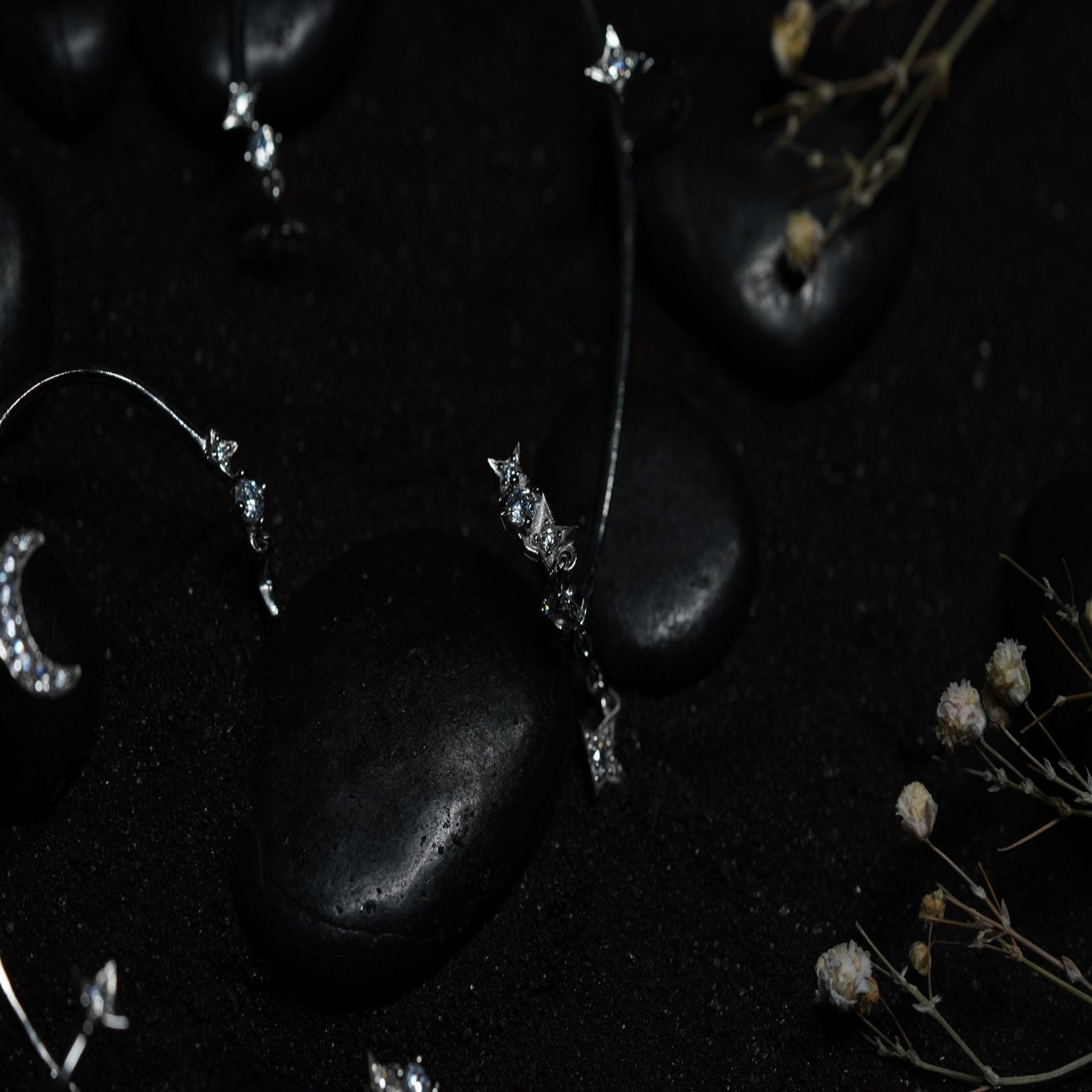 Silver Moon Star Ear Cuffs