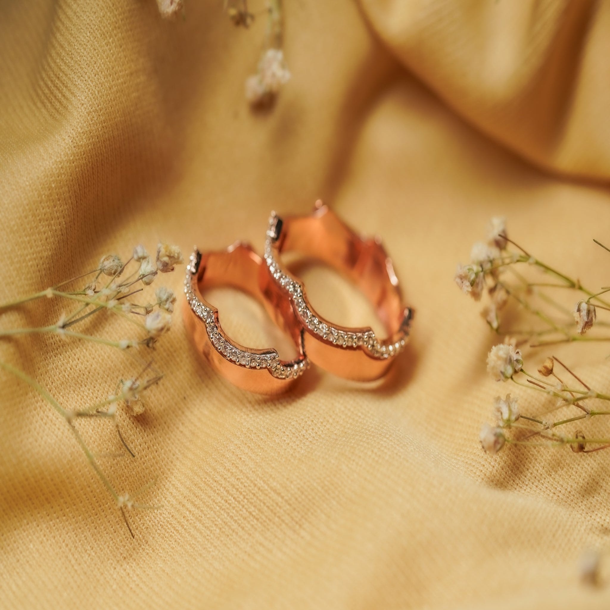 Crown Rose Gold Silver Adjustable Elegant Band For Couple