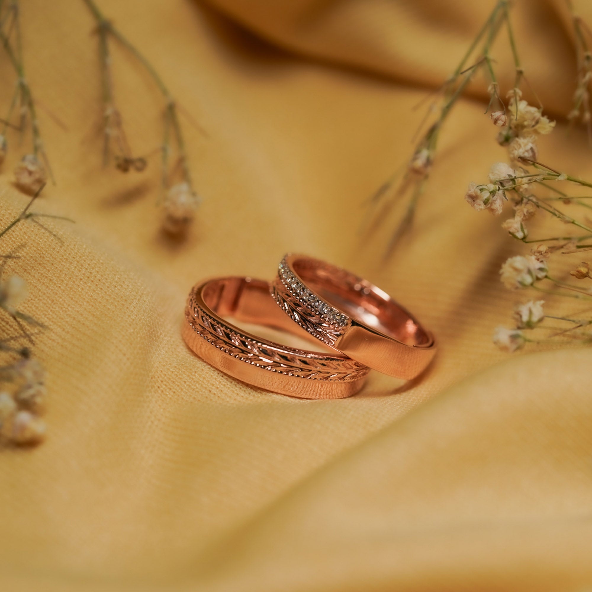 Timeless Love Rose Gold Couple Rings