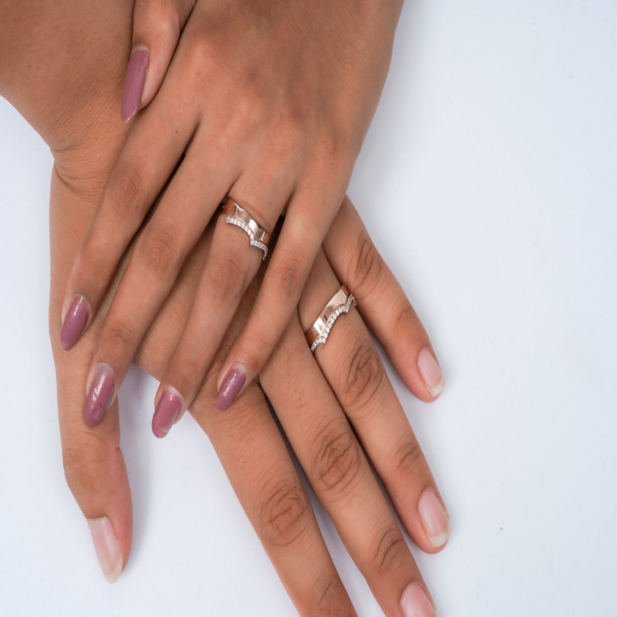 Crown Rose Gold Silver Adjustable Elegant Band For Couple