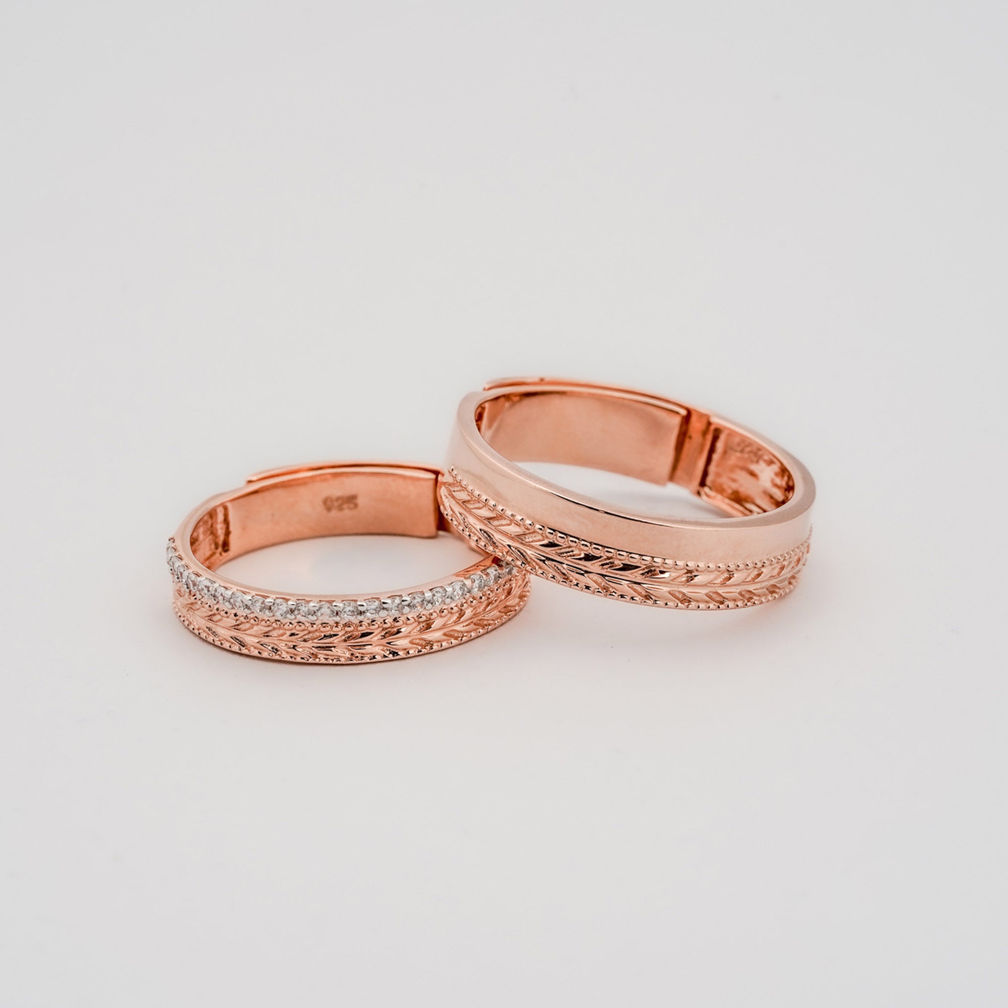 Timeless Love Rose Gold Couple Rings
