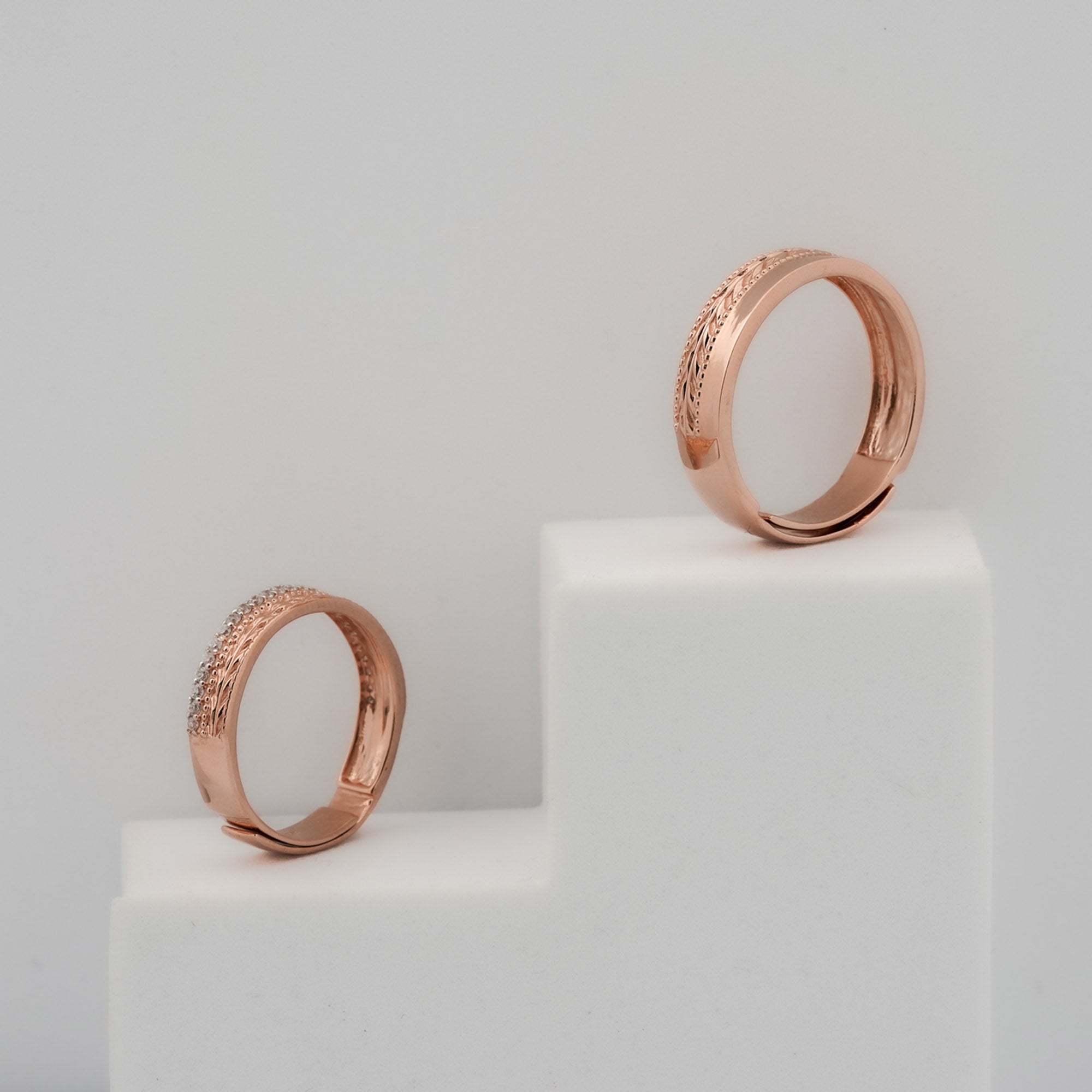 Timeless Love Rose Gold Couple Rings