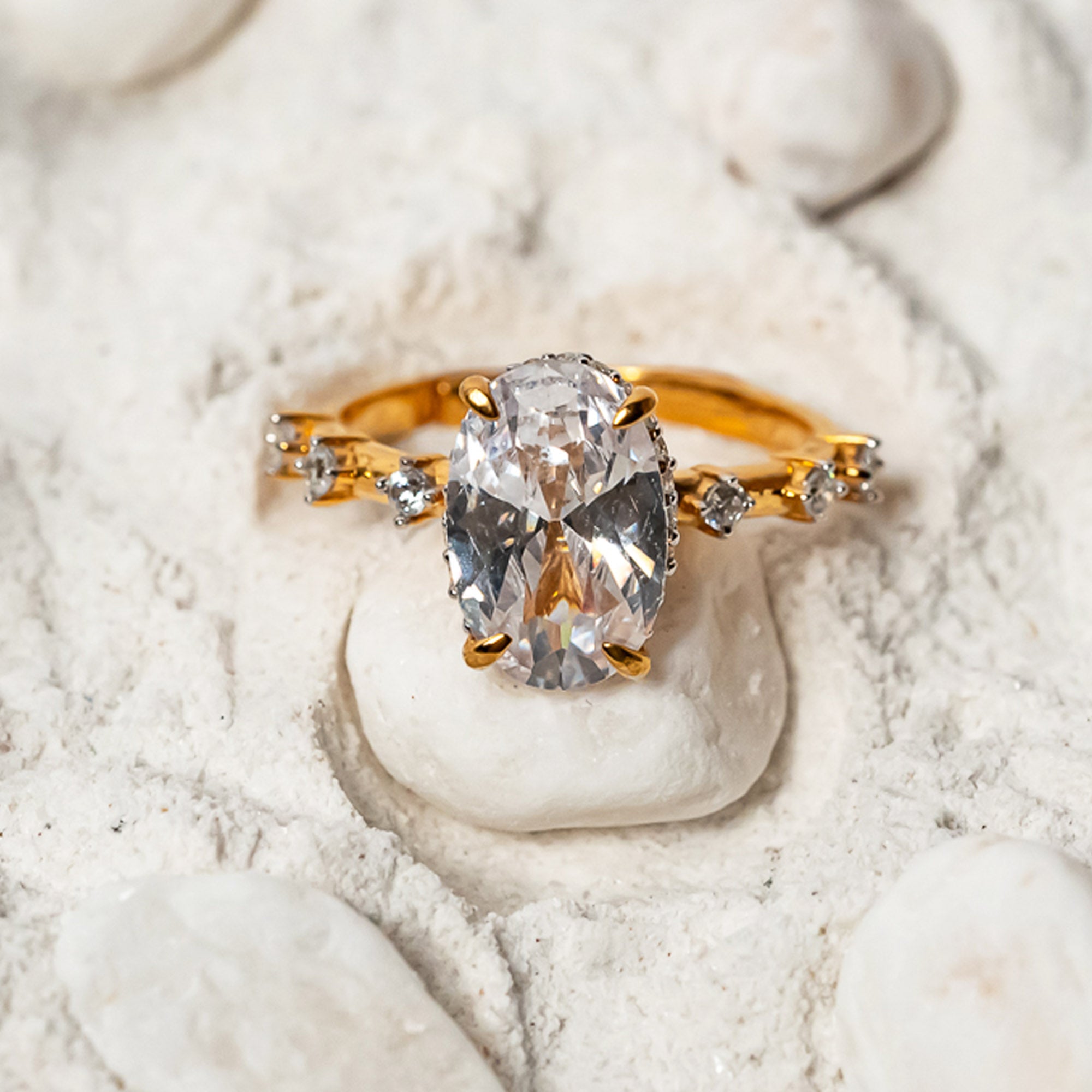 Elegant Oval Cut Solitaire Ring