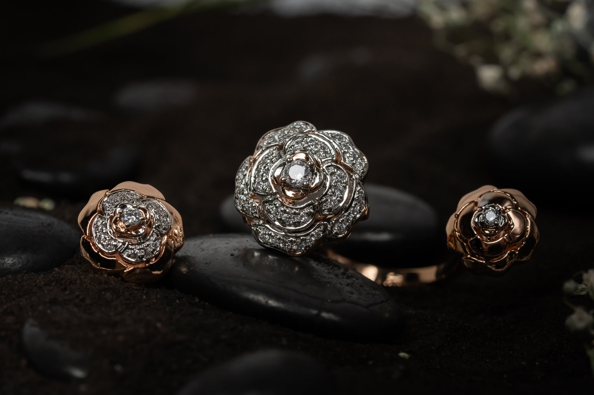 Rose Gold Plated Floral Ring