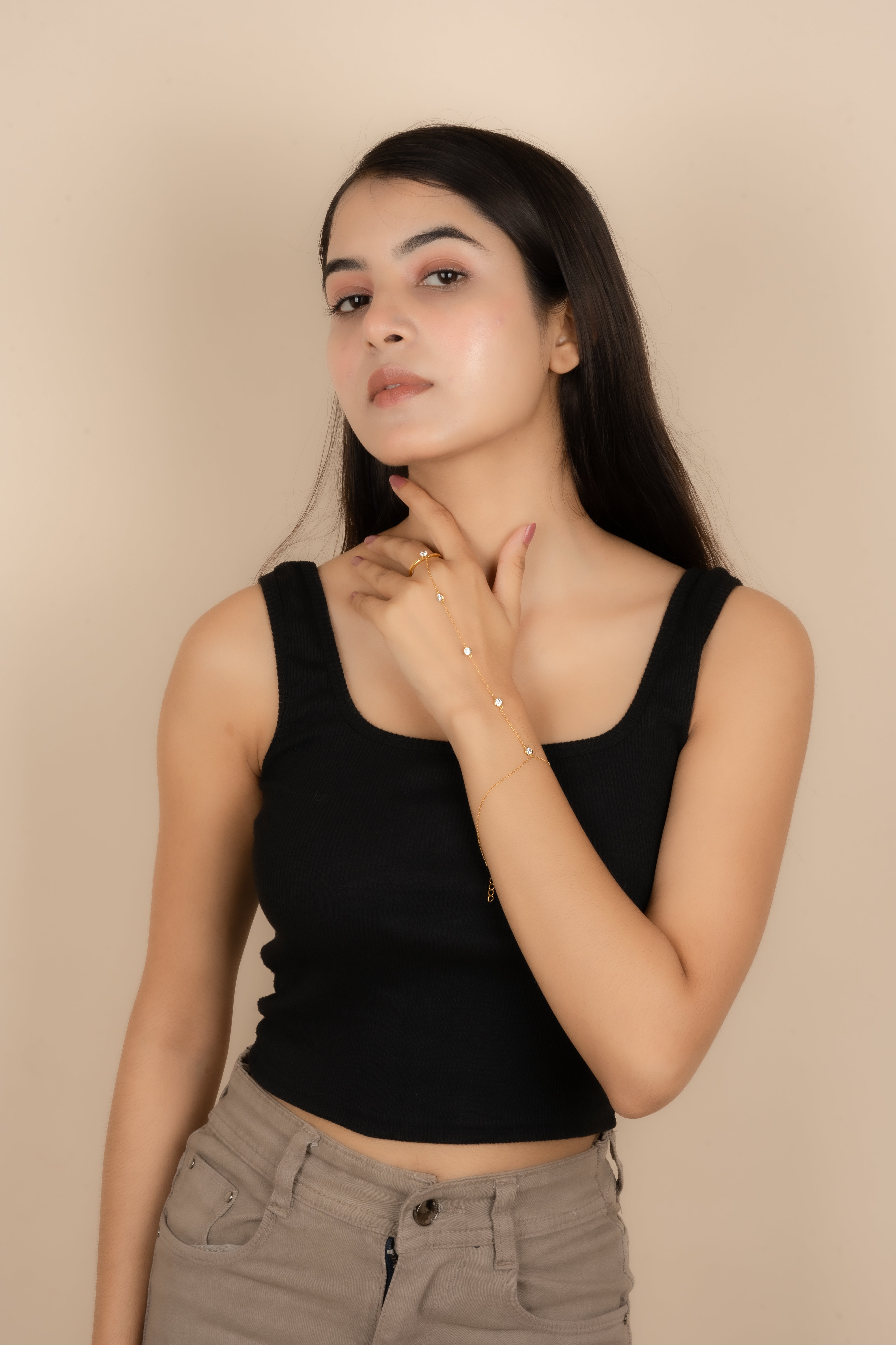 Elegant Vermeil Hand Chain