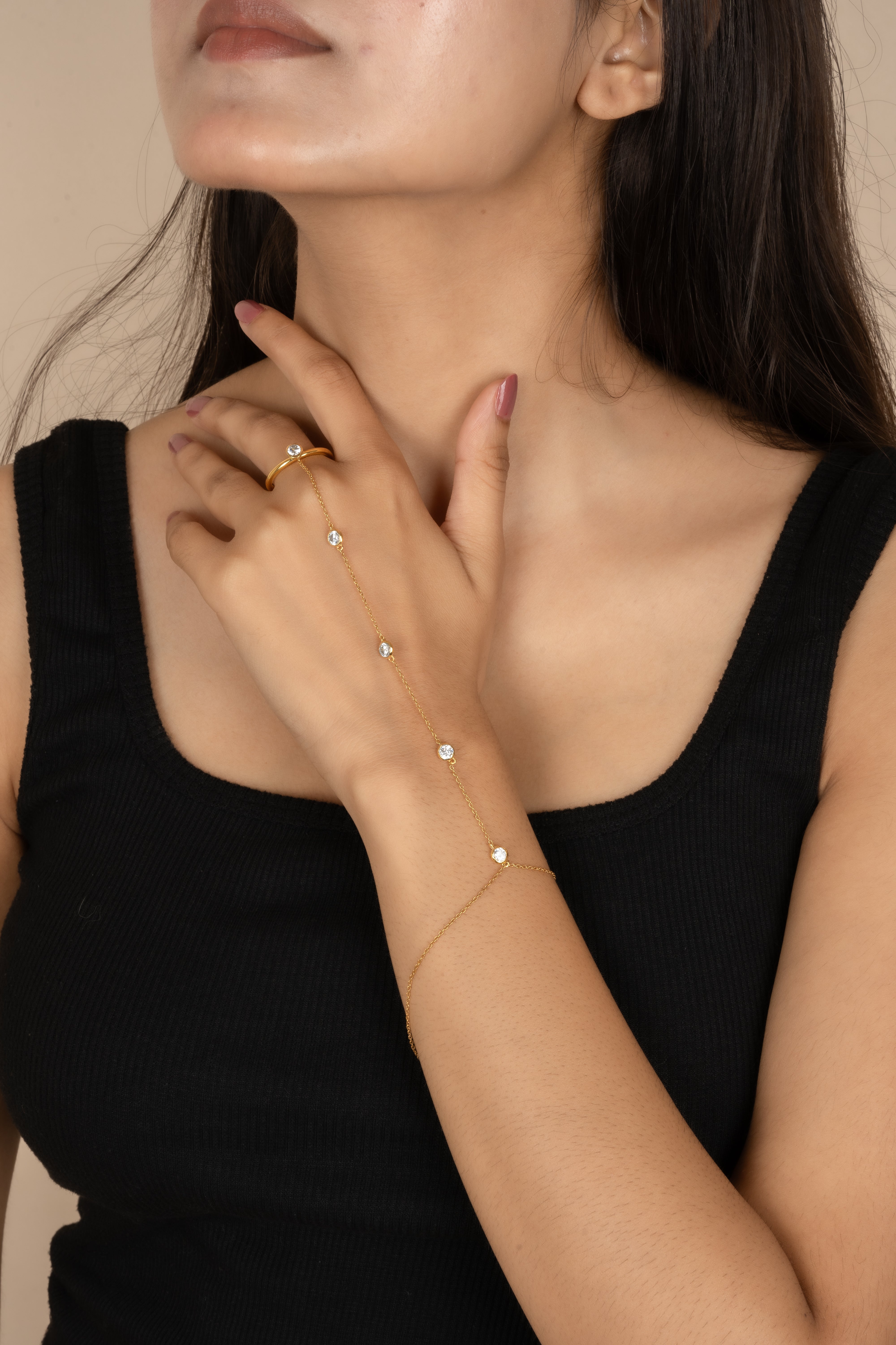 Elegant Vermeil Hand Chain