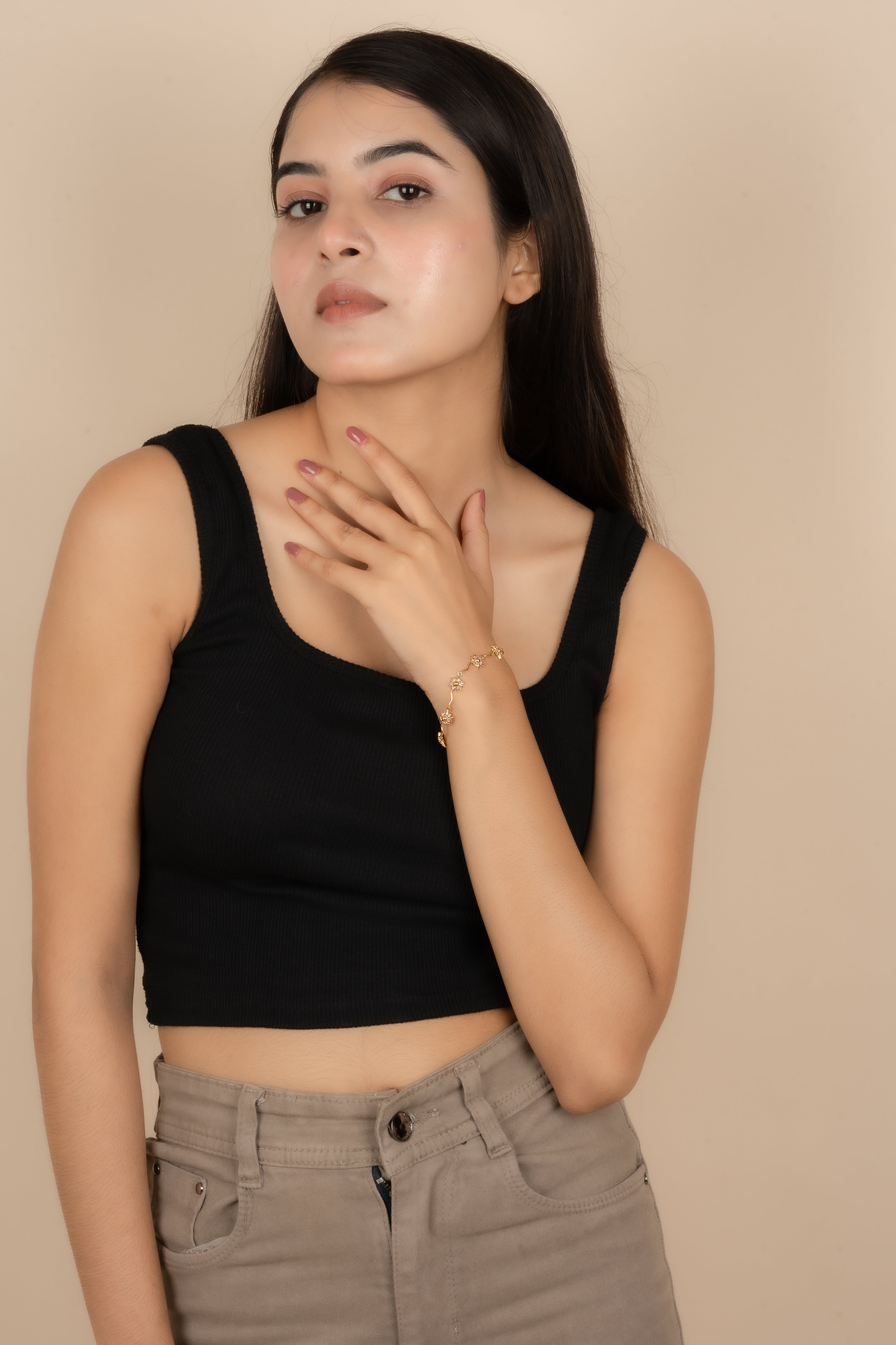 Yellow Gold Plated Amethyst Bracelet