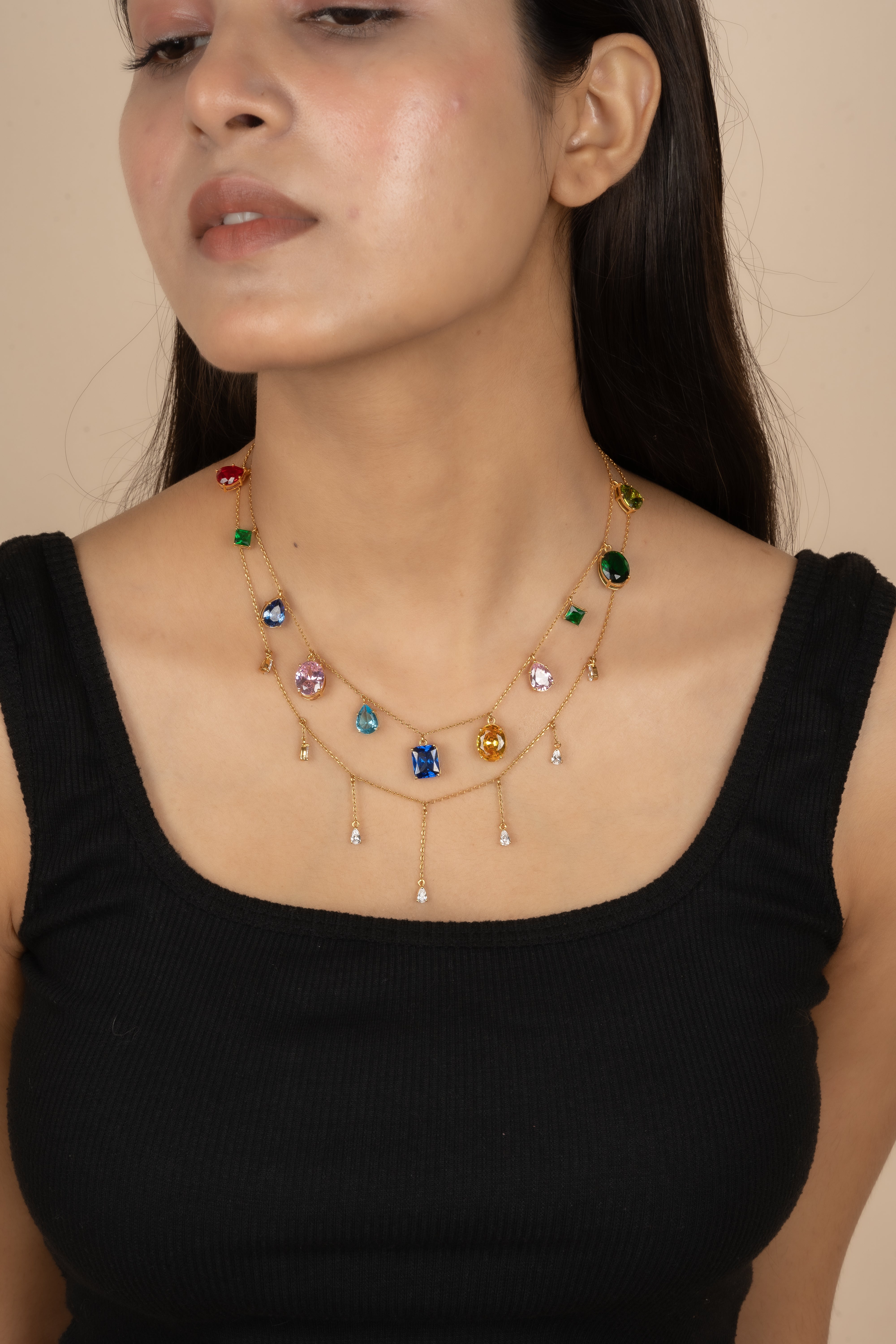 Vibrant Multi Gemstone Necklace