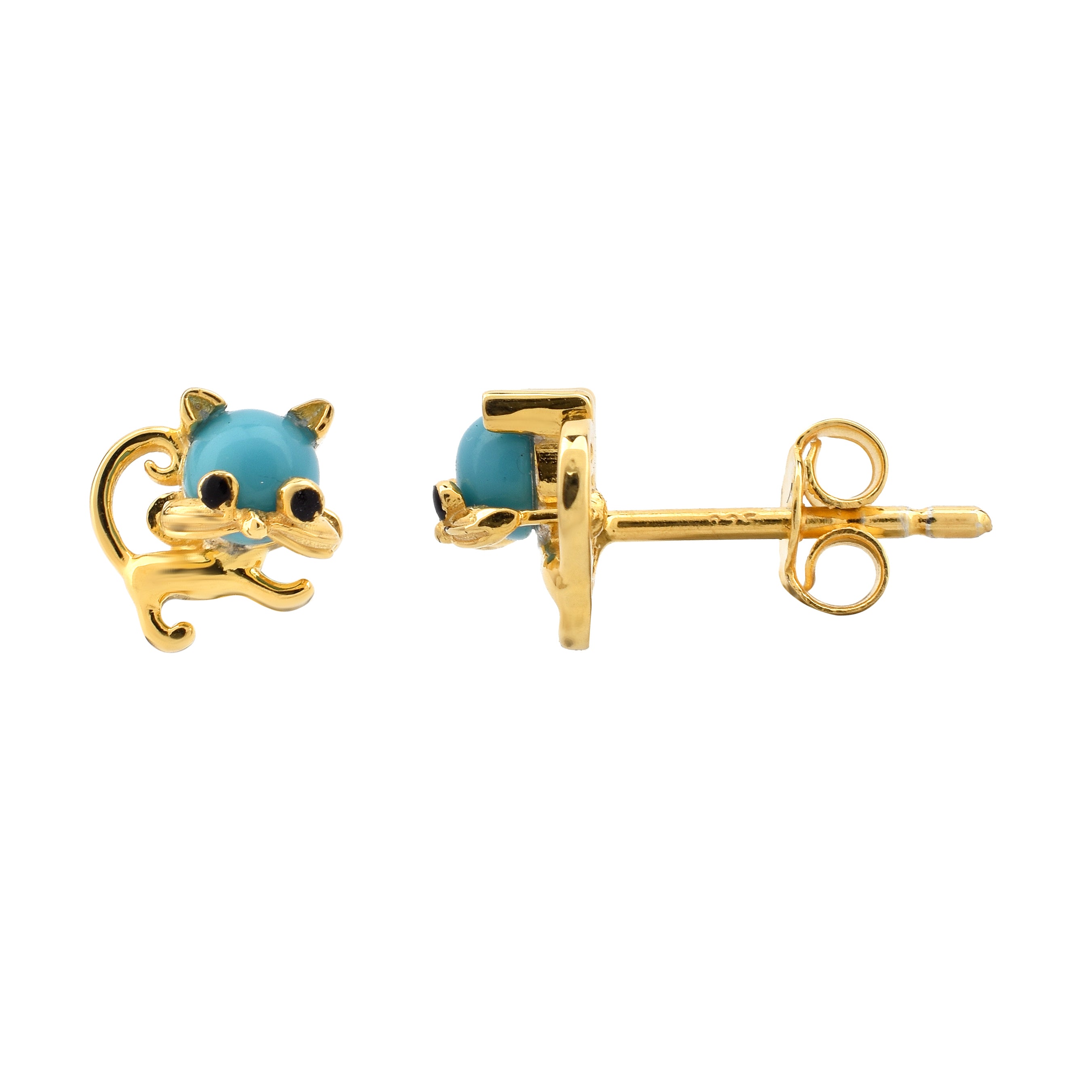Cat Enamel Earrings for Girls
