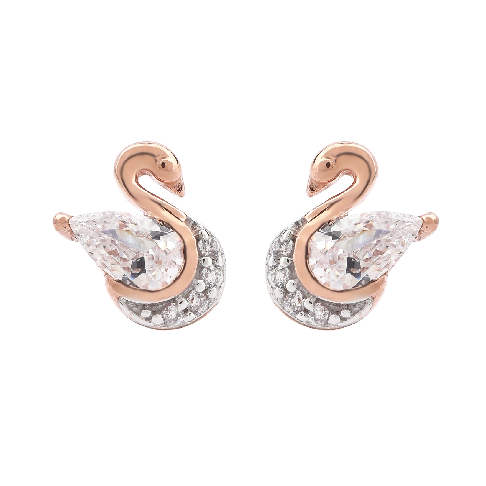 Kids Swan Earrings in Sterling Silver