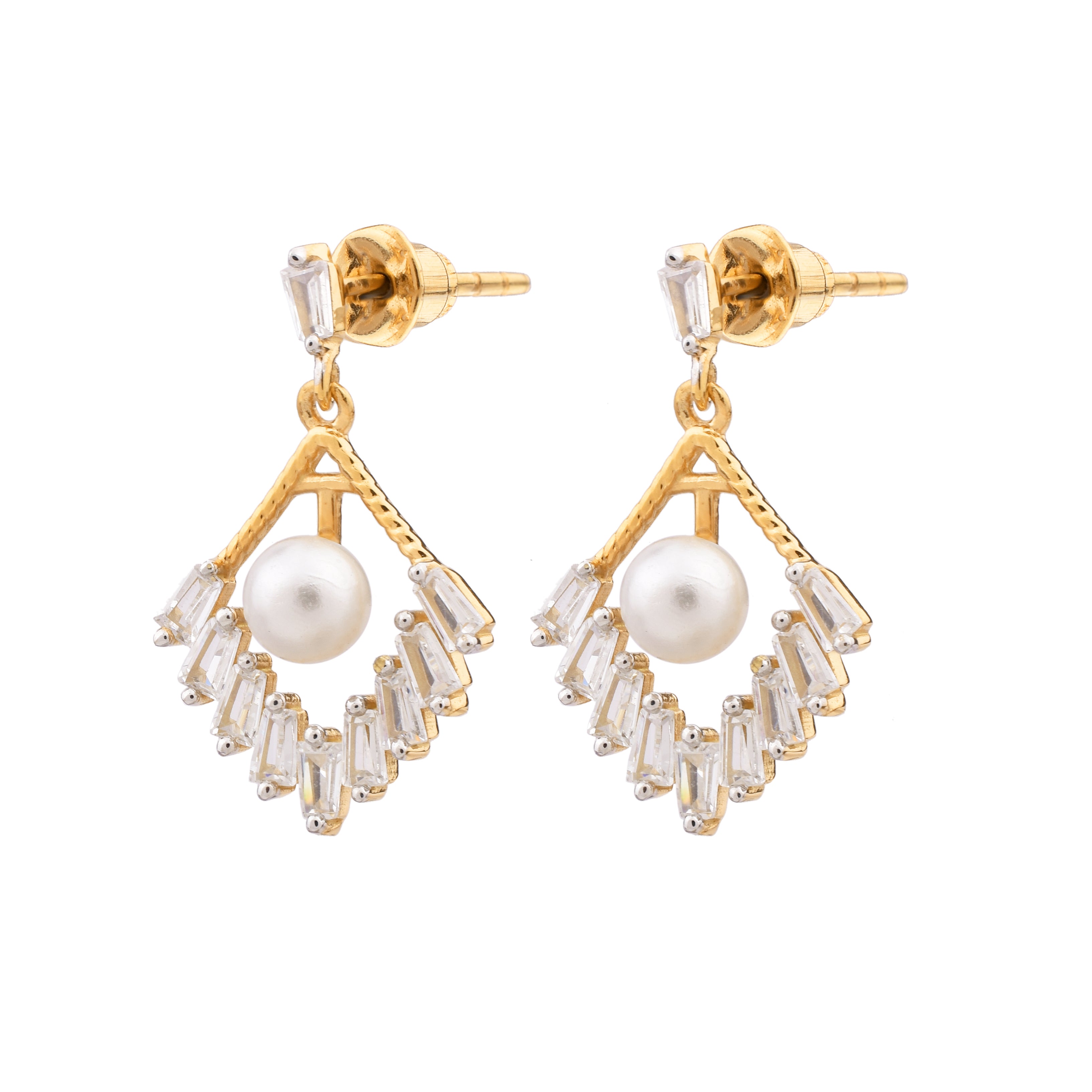 Gold Plated Sterling Drop Earrings