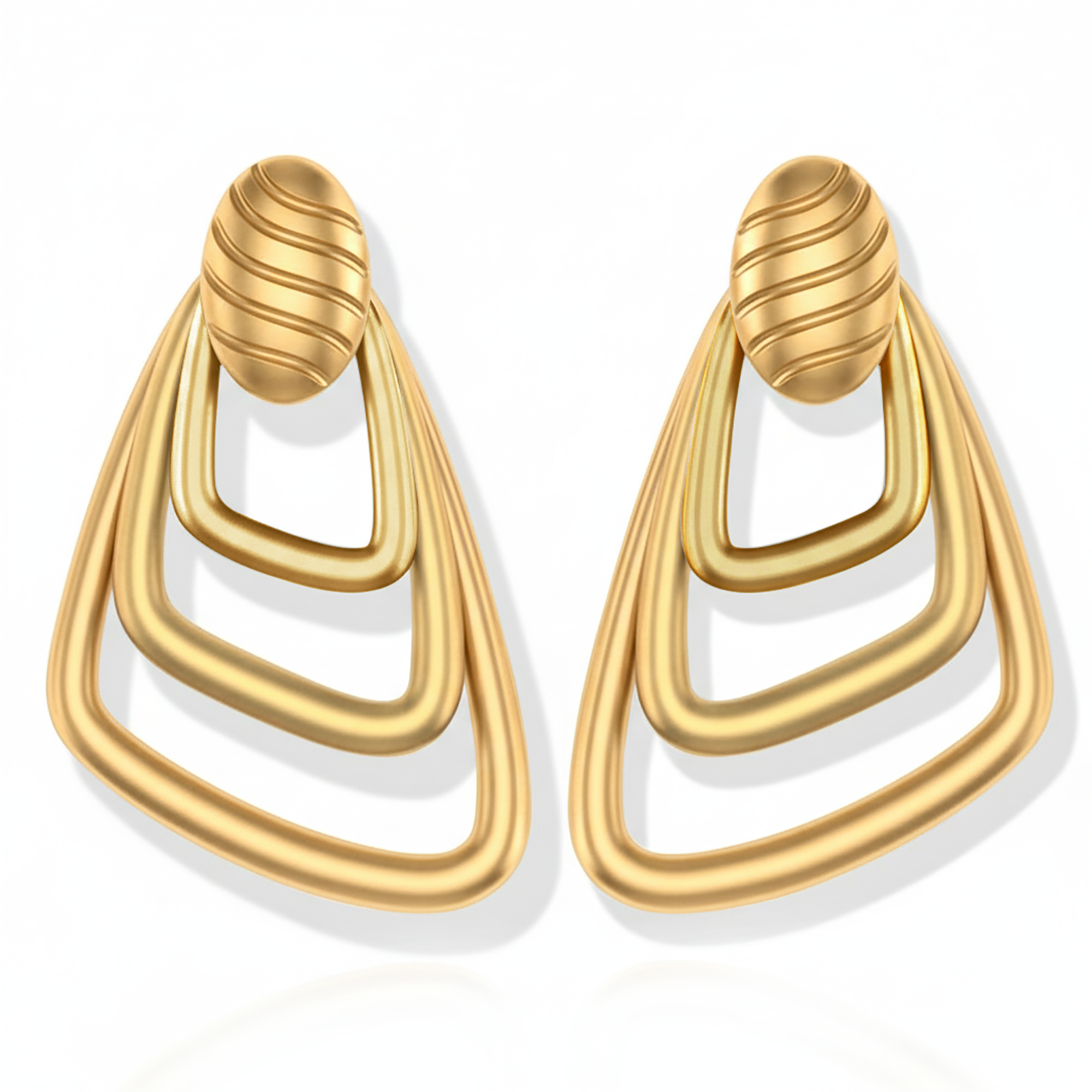 Women’s Yellow Gold Plated Triangle Earrings
