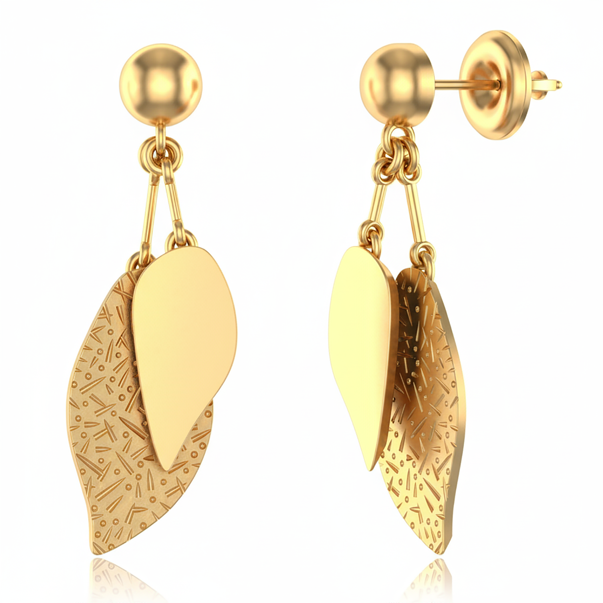 Elegant Leaf Design Dangle Earrings