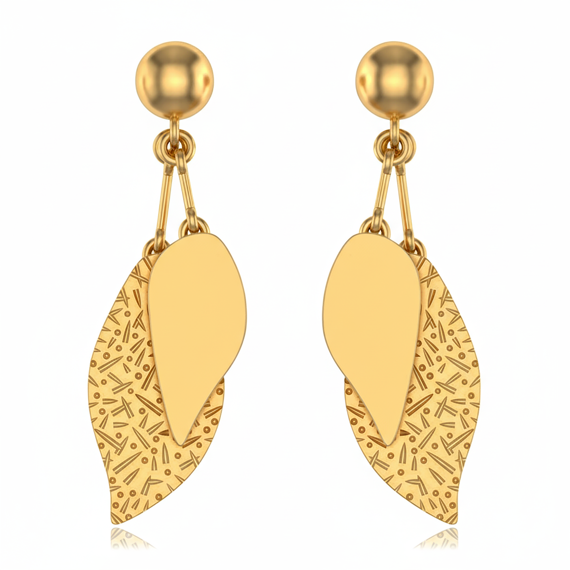 Elegant Leaf Design Dangle Earrings